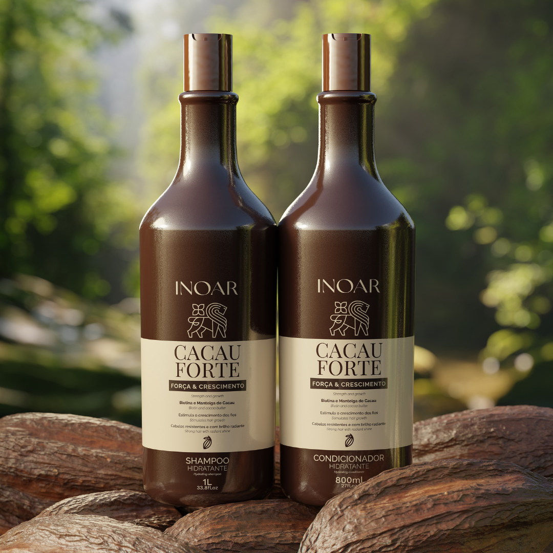 INOAR Cocoa Forte Duo Kit - plaukus stiprinantis šampūnas ir kondicionierius su Biotinu