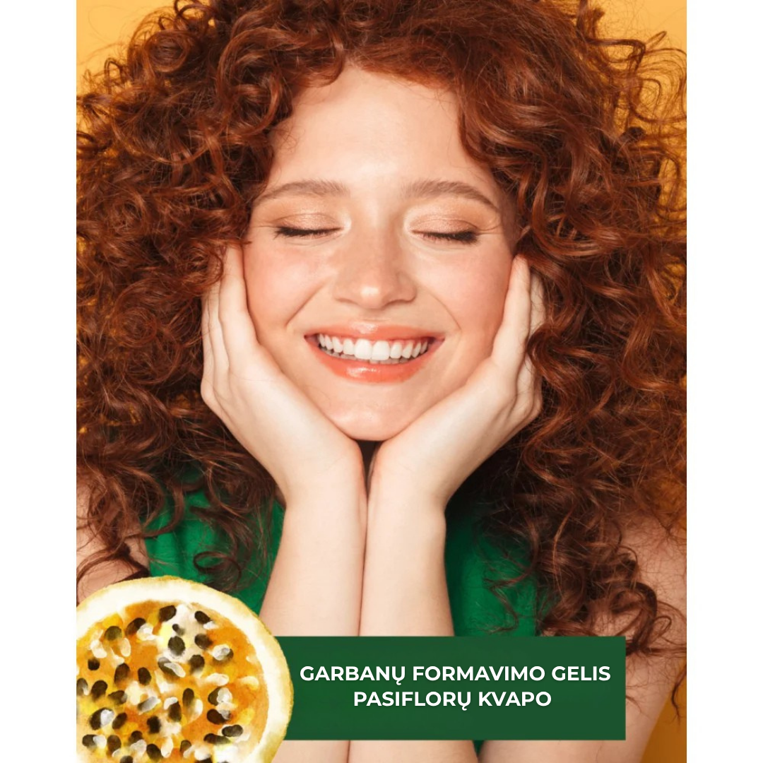 INOAR Meu Cacho Meu Crush Teen Passion Fruit Hair Jelly - plaukų formavimo želė garbanotiems plaukams pasiflorų kvapo 500 g