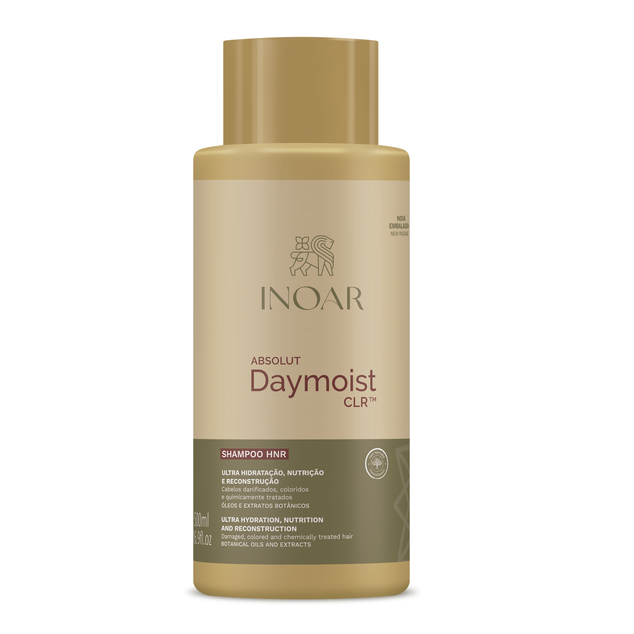 INOAR Absolut Daymoist Shampoo - šampūnas chemiškai pažeistiems plaukams 500 ml