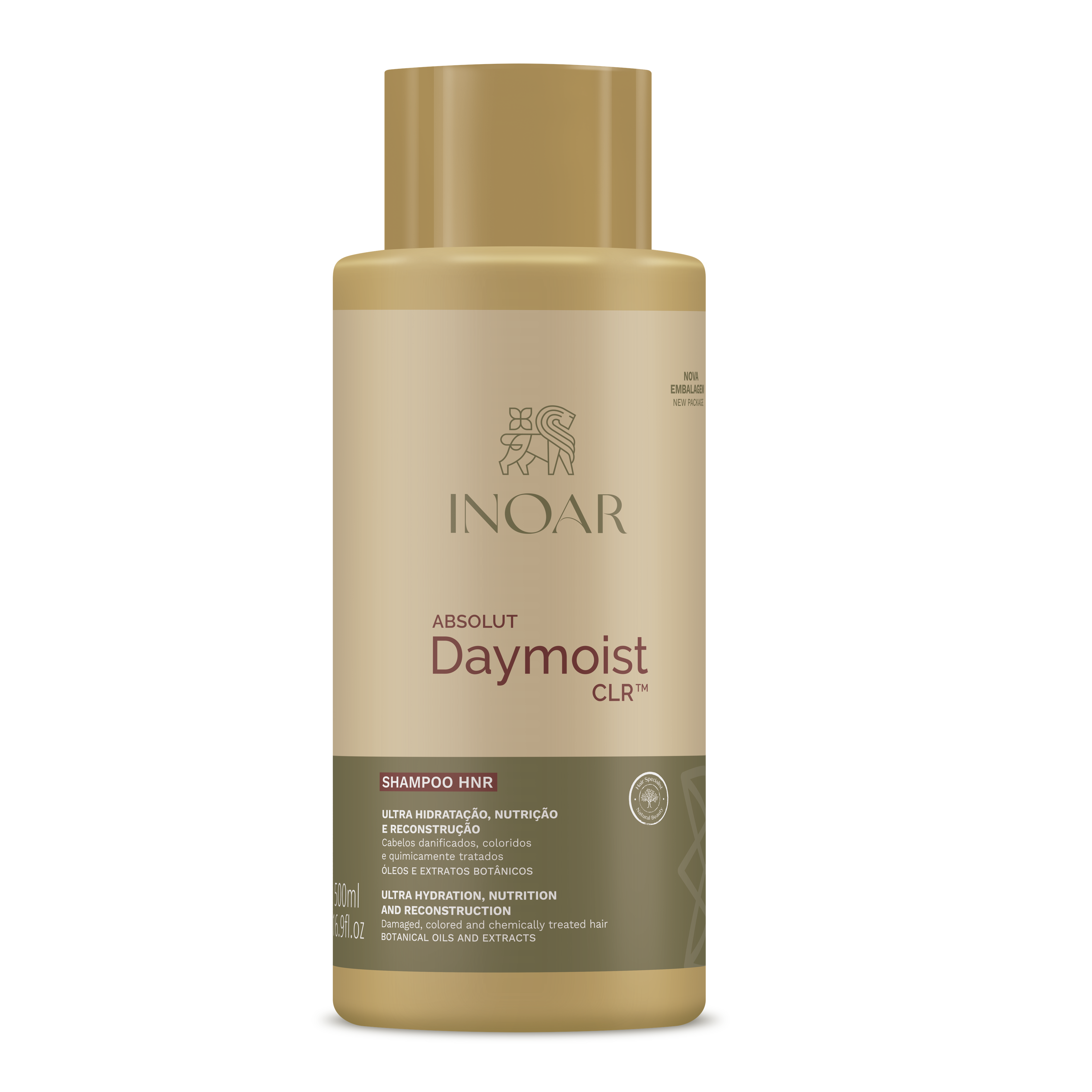 INOAR Absolut Daymoist Shampoo - šampūnas chemiškai pažeistiems plaukams