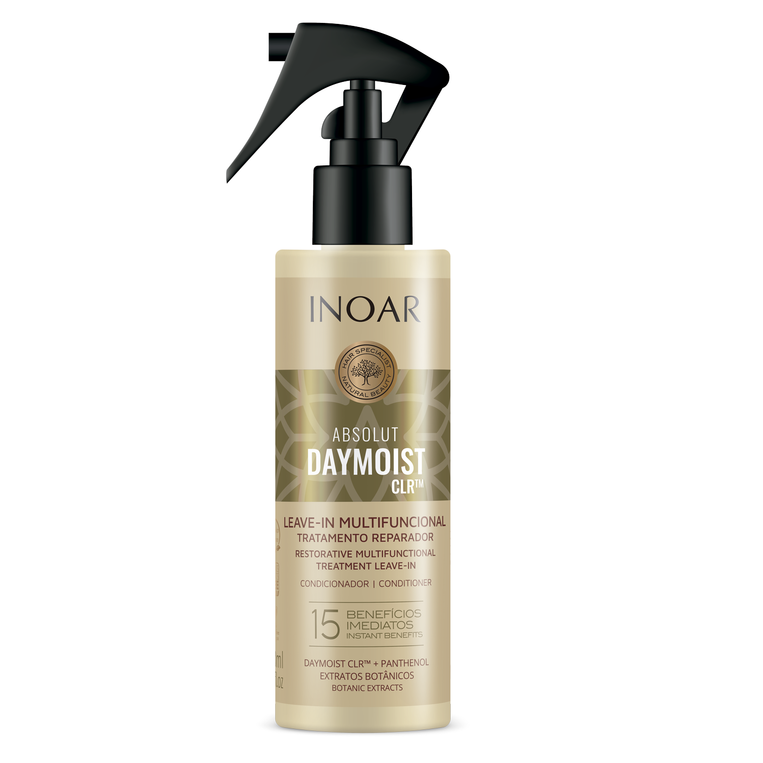 INOAR Absolut DayMoist CLR TM leave-in - nenuplaunamas kondicionierius pažeistiems plaukams 200 ml