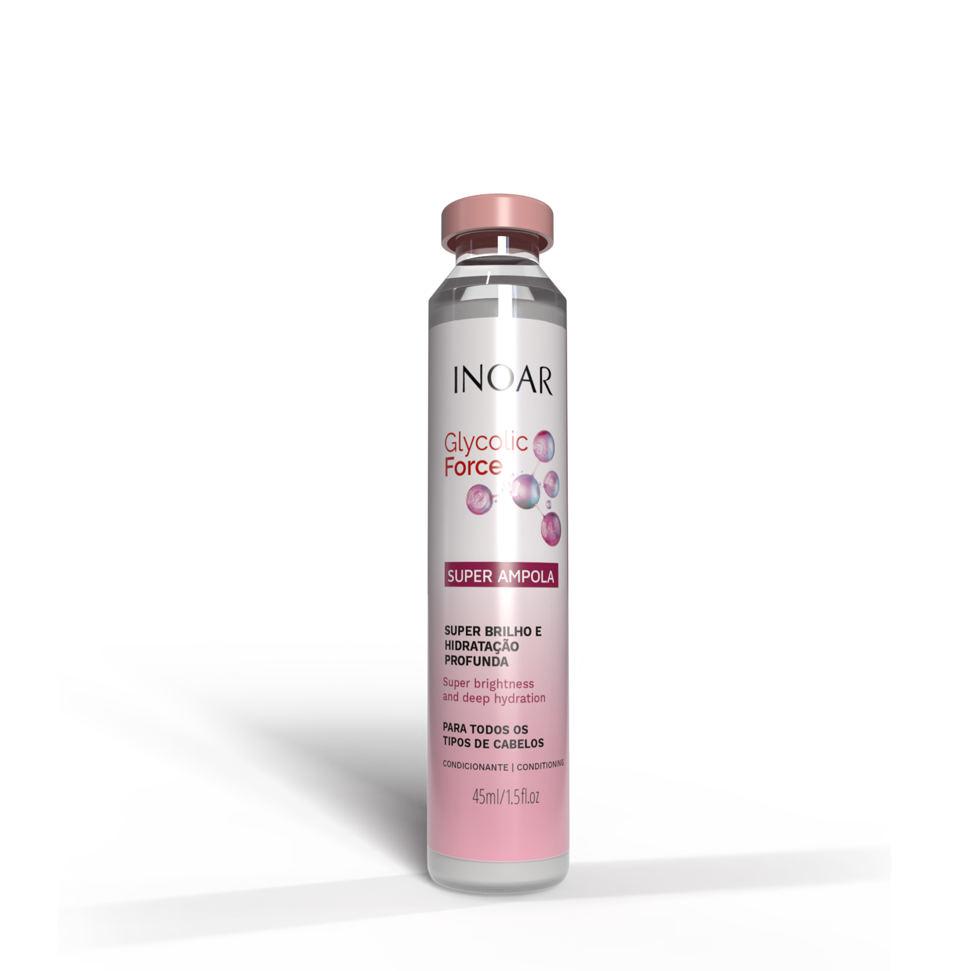 INOAR Glycolic Force Ampola - plaukų ampulė porėtam plaukui