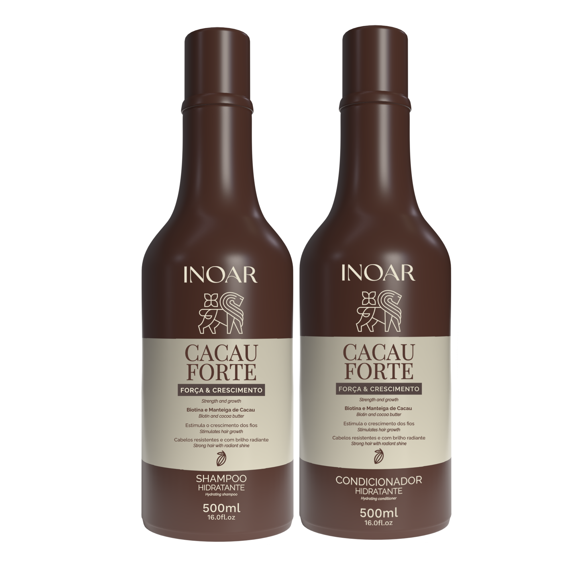 INOAR Cocoa Forte Duo Kit - plaukus stiprinantis šampūnas ir kondicionierius su Biotinu