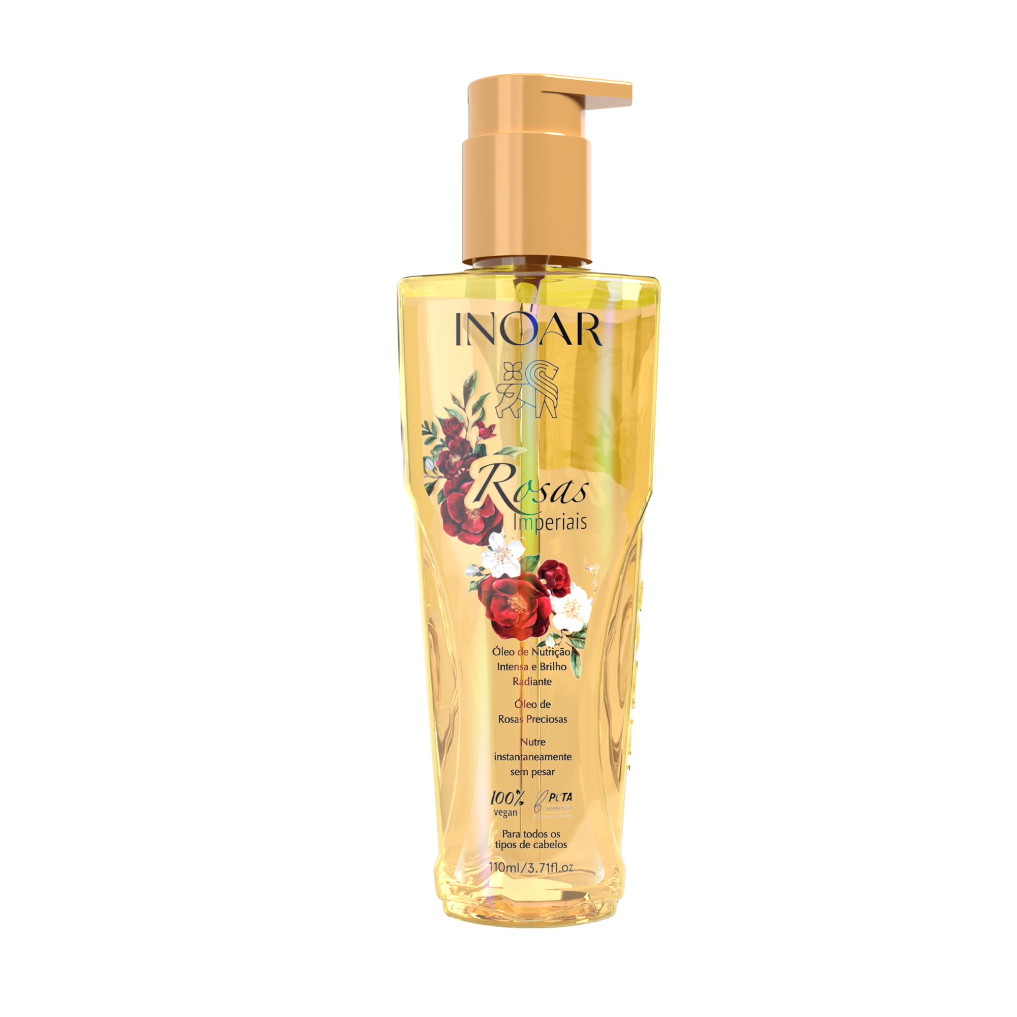 INOAR Imperial Rose Oil - blizgesio suteikiantis rožių aliejus plaukams 110 ml