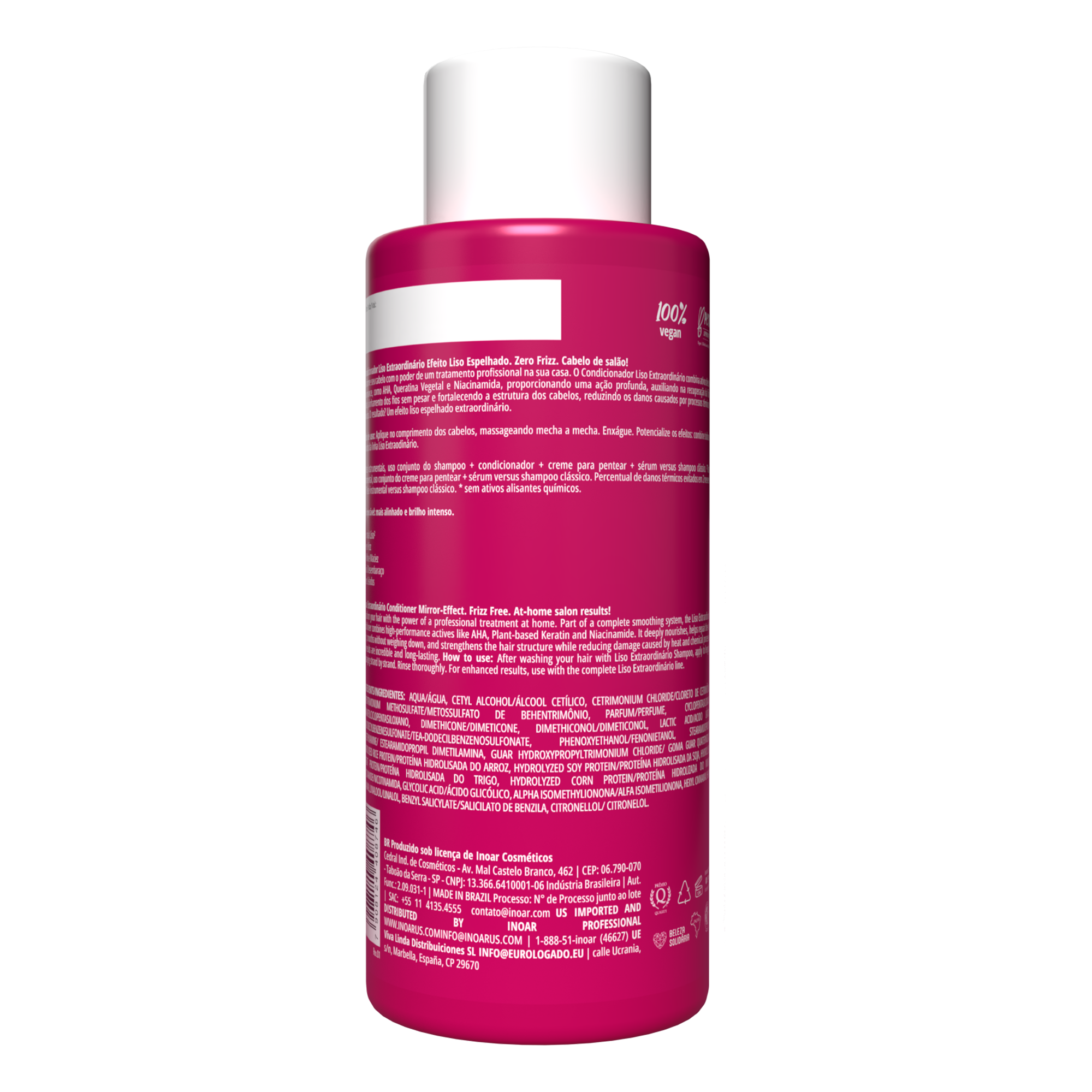 INOAR Liso Extraordinario Conditioner - plaukus glotninantis kondicionierius 500 ml