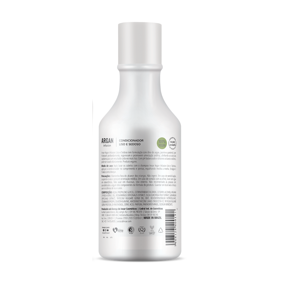 INOAR Argan Infusion Smooth and Silky - glotnių ir švelnių plaukų kondicionierius 250ml
