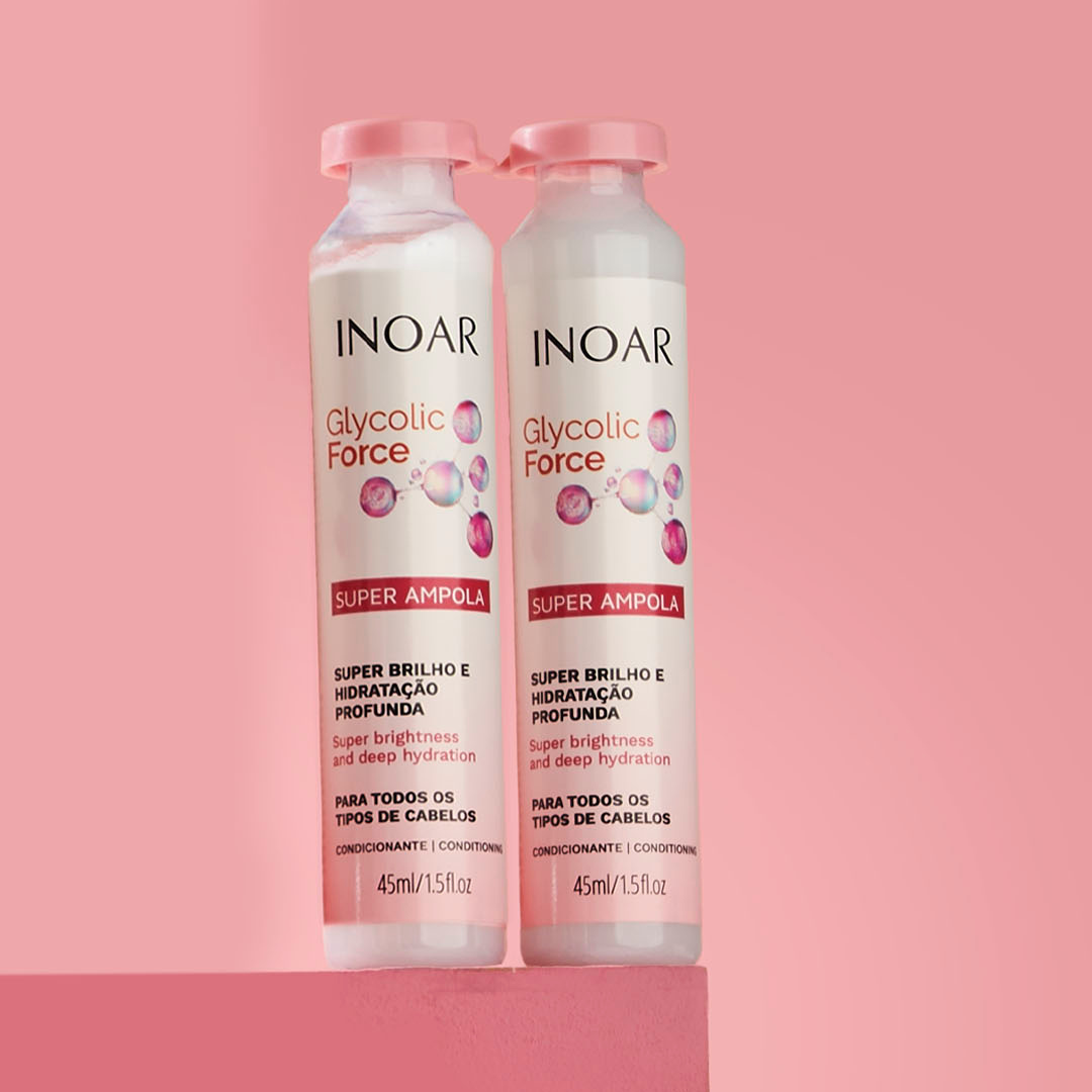 INOAR Glycolic Force Ampola - plaukų ampulė porėtam plaukui