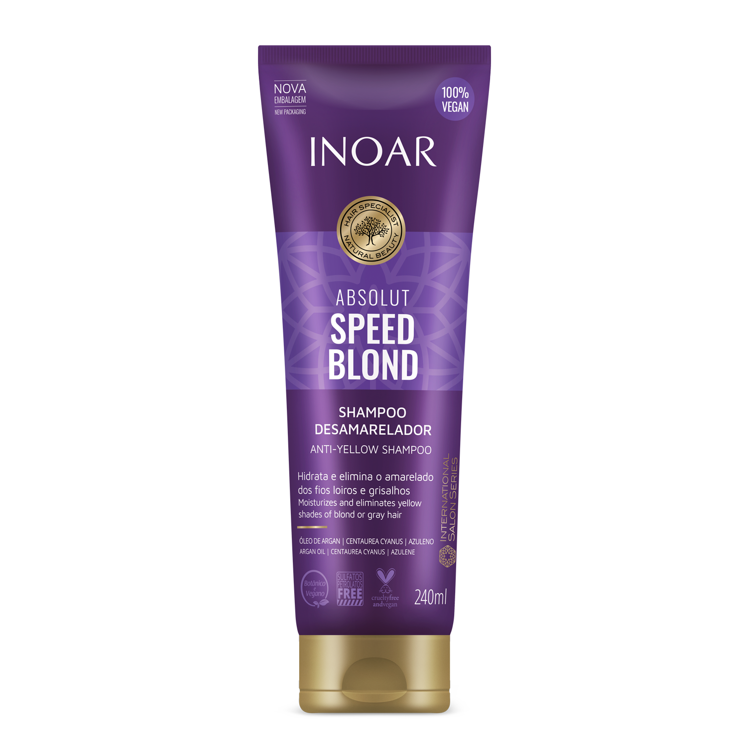 INOAR Absolut Speed Blond Shampoo - šampūnas šviesiems plaukams (galiojimas iki 07.31)