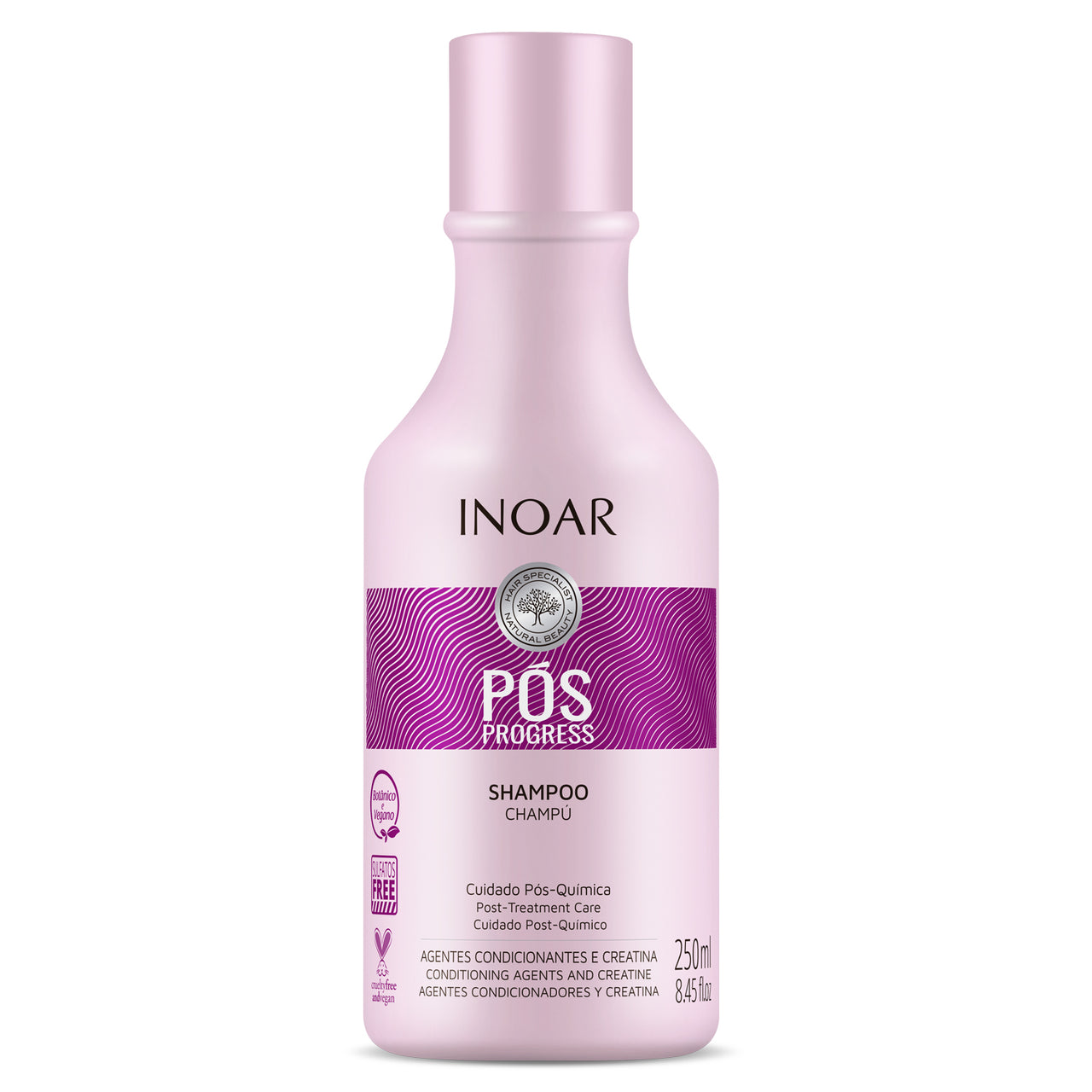 INOAR Pos Progress Shampoo - šampūnas po tiesinimo keratinu procedūrų 250 ml