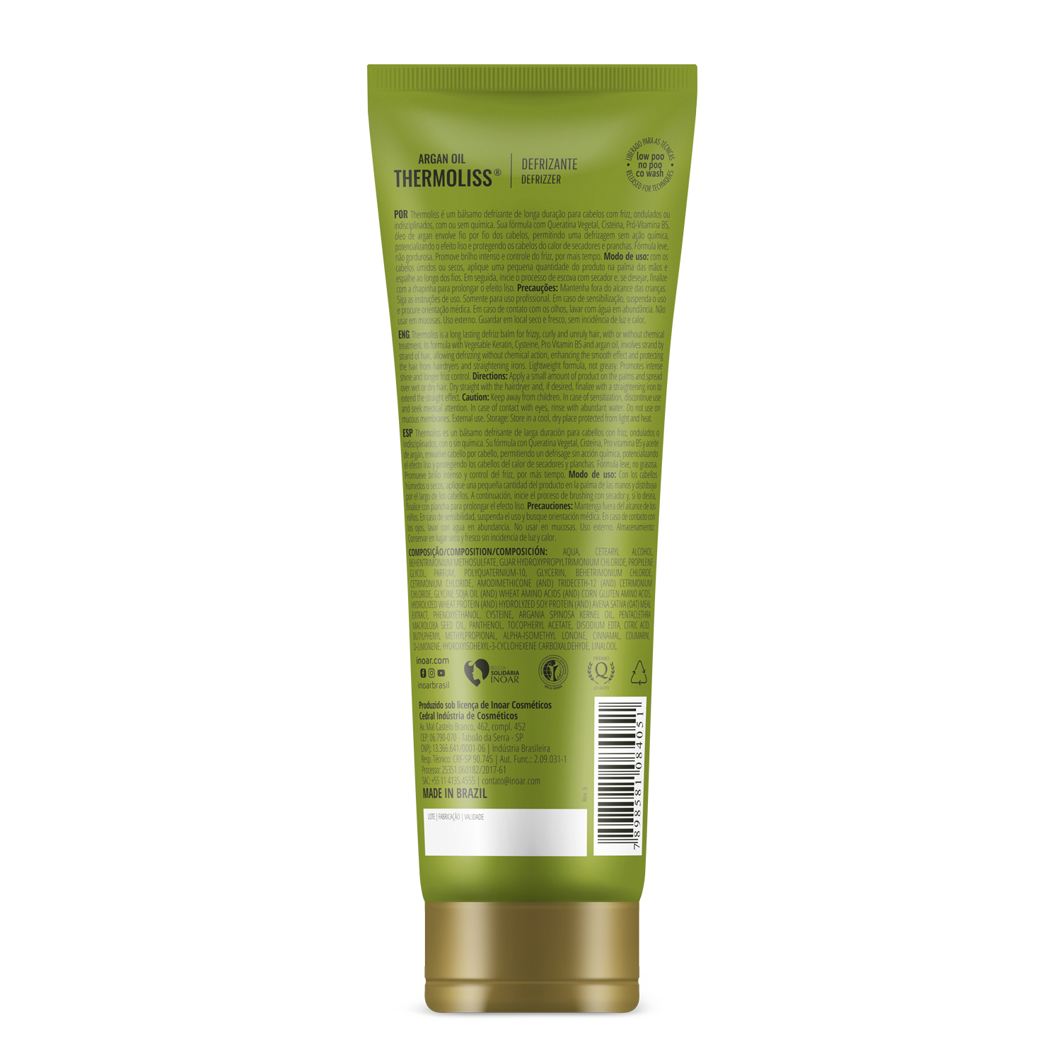 INOAR Thermoliss Thermo-Active Balm - apsaugantis nuo karščio, glotninantis balzamas 240 g