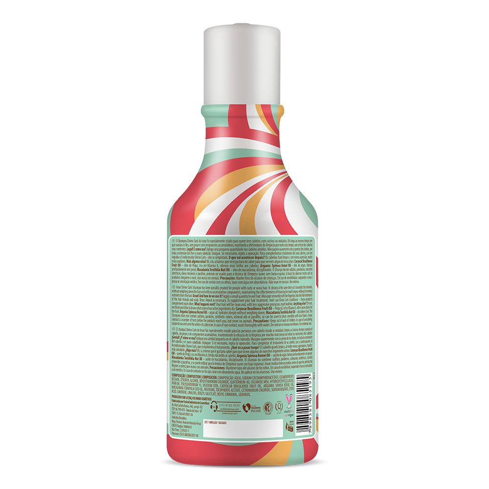 INOAR Divine Curls Duo Kit - priemonų rinkinys garbanotiems banguotiems plaukams 2x250 ml