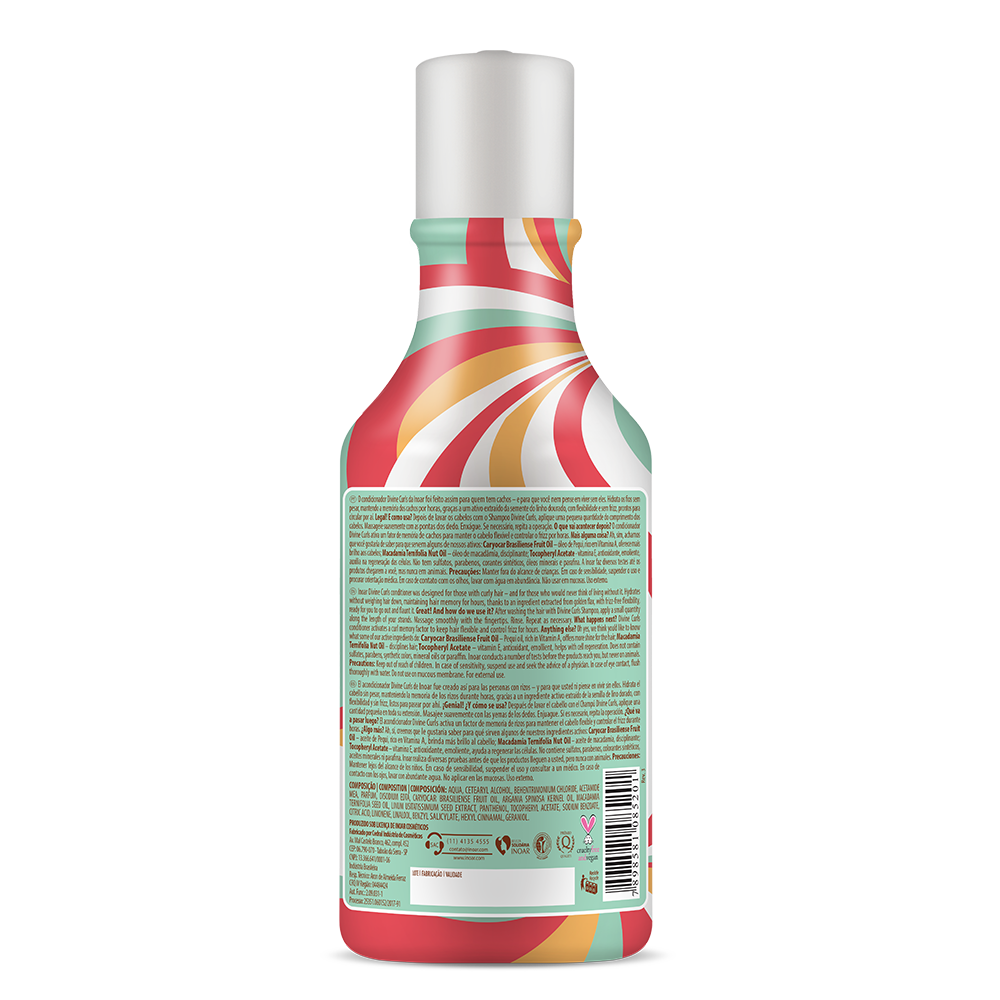 INOAR Divine Curls Duo Kit - priemonų rinkinys garbanotiems banguotiems plaukams 2x250 ml