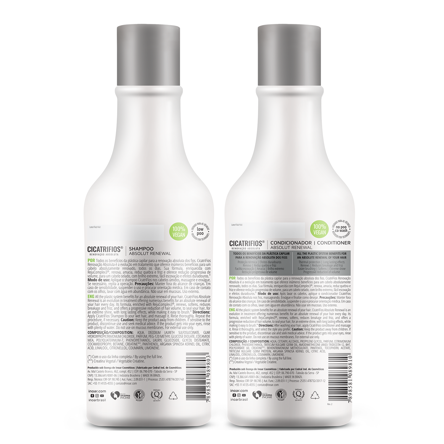 INOAR CicatriFios Duo Kit - plauko struktūrą atkuriantis priemonių rinkinys