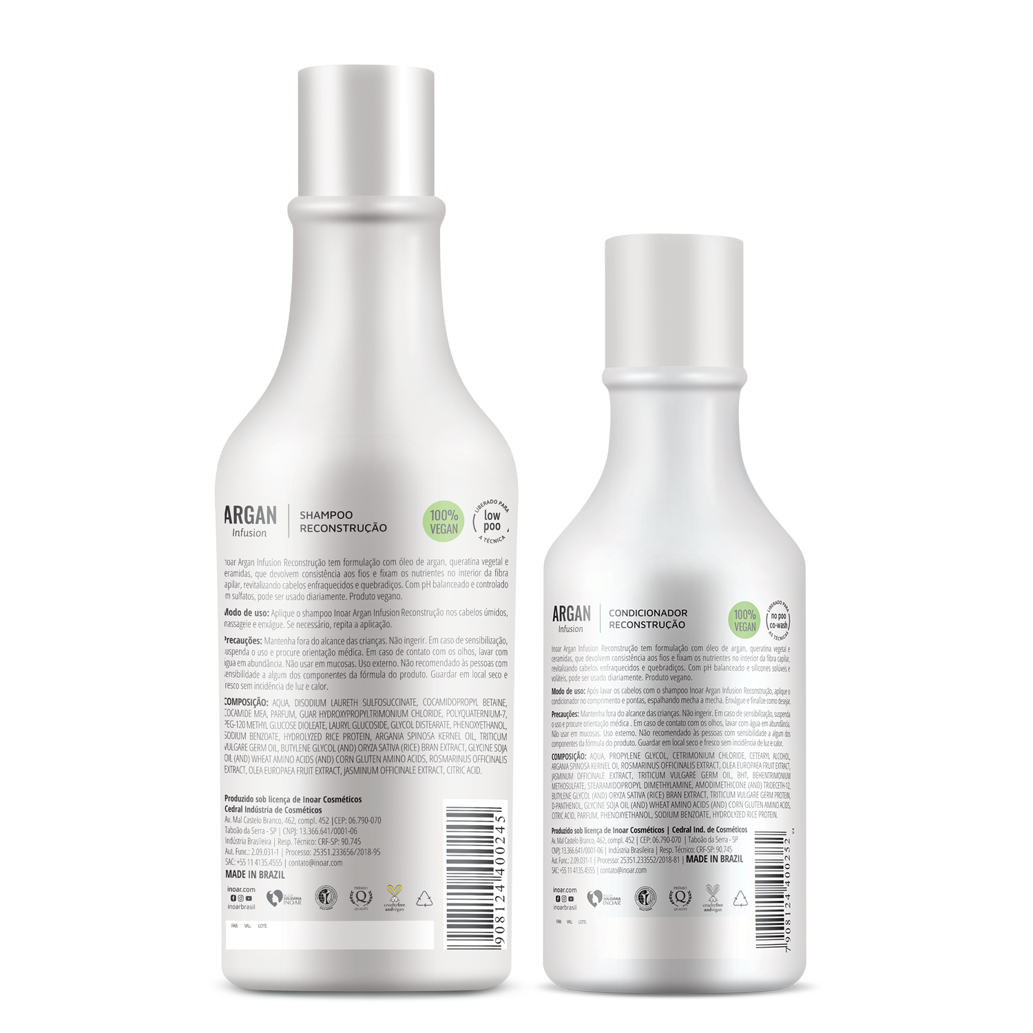 INOAR Argan Infusion Reconstruction Duo Kit - rekonstruojantis rinkinys 500 ml+250 ml