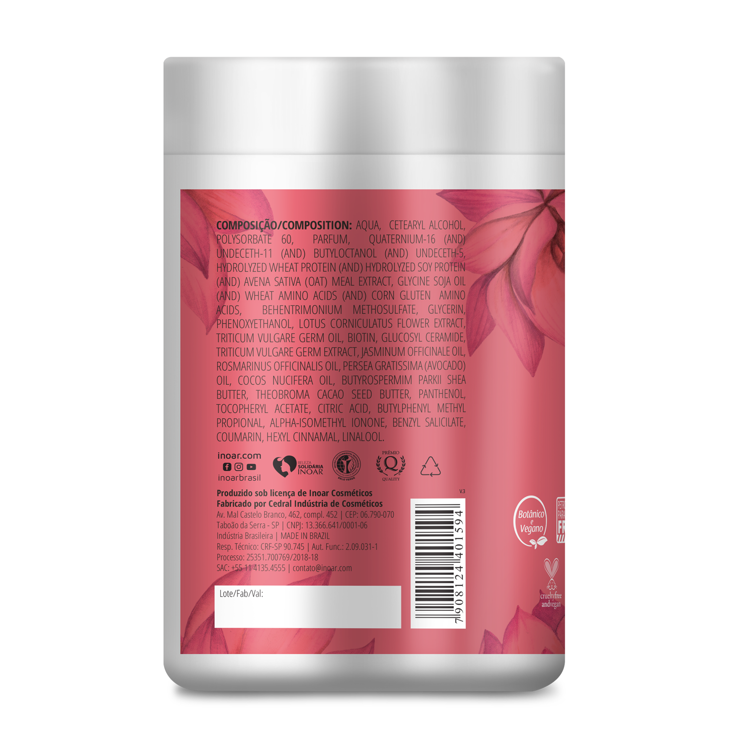 INOAR Resistance Flor de Lotus Mask - intensyviai regeneruojanti, gaivinti kaukė 1000 g