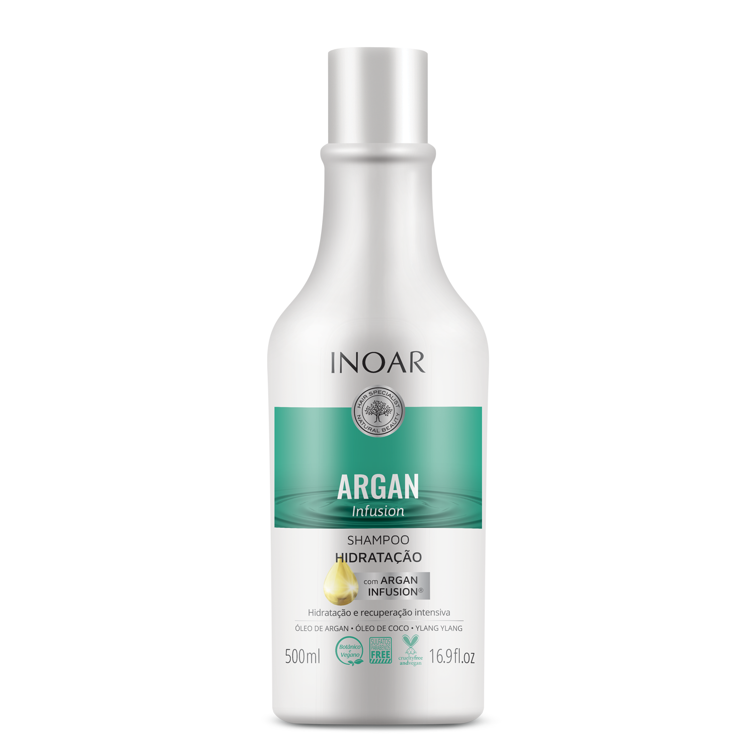 INOAR Argan Infusion Hydrating Shampoo - plaukus drėkinantis šampūnas 500 ml