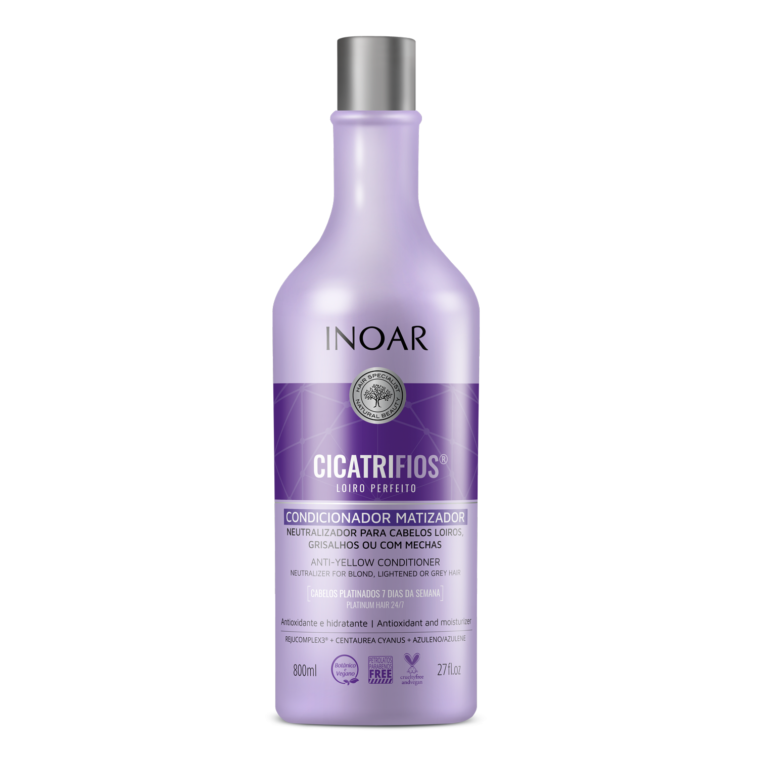 INOAR CicatriFios Perfect Blond Conditioner - kondicionierius šviesiems plaukams 800 ml