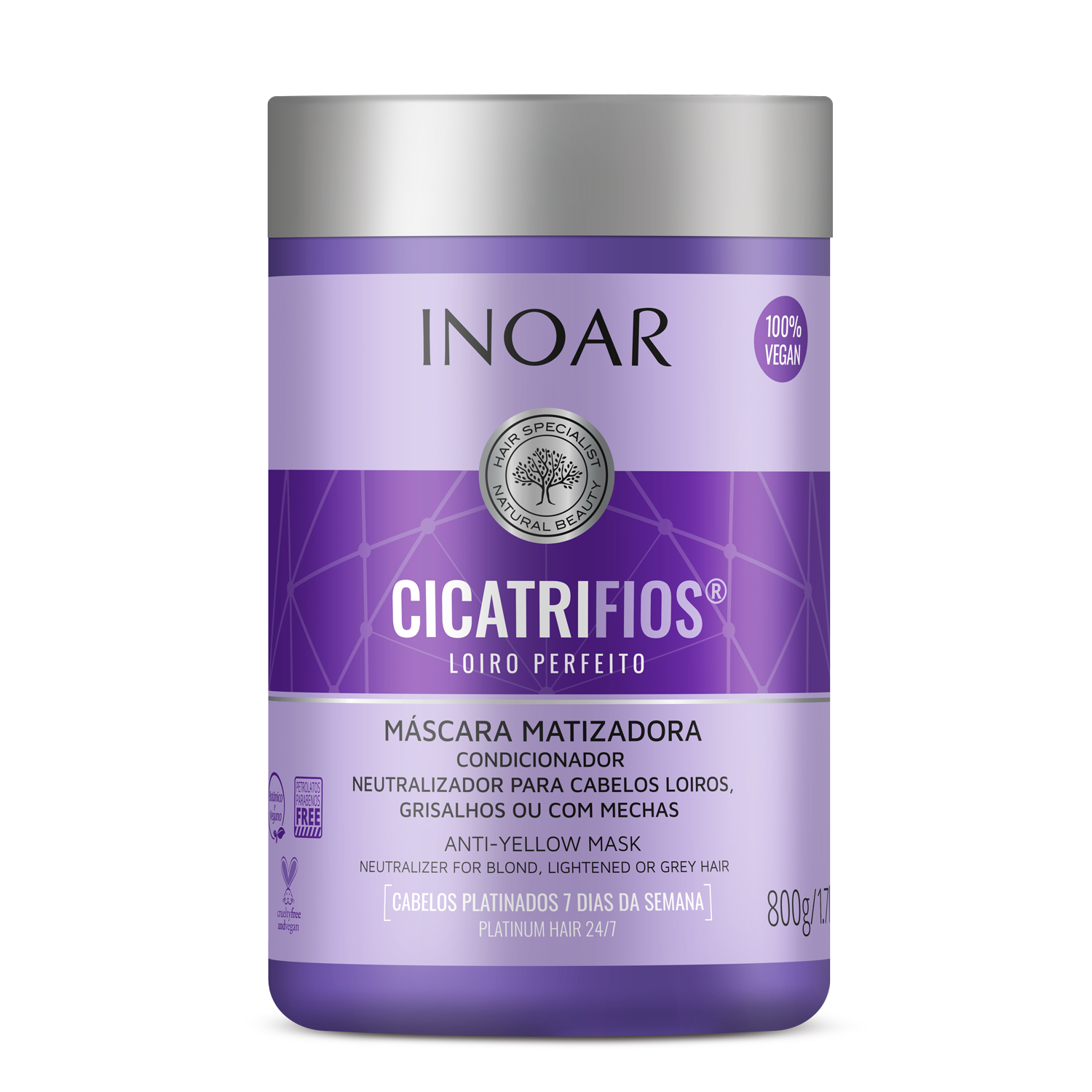 INOAR CicatriFios Perfect Blond Mask - plaukų kaukė šviesiems plaukams