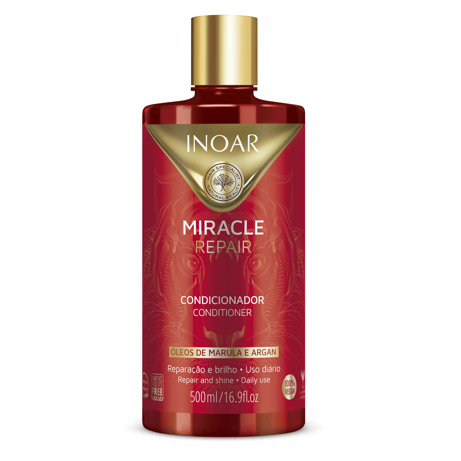 INOAR Miracle Repair Conditioner - atkuriantis blizgesio suteikiantis kondicionierius 500 ml