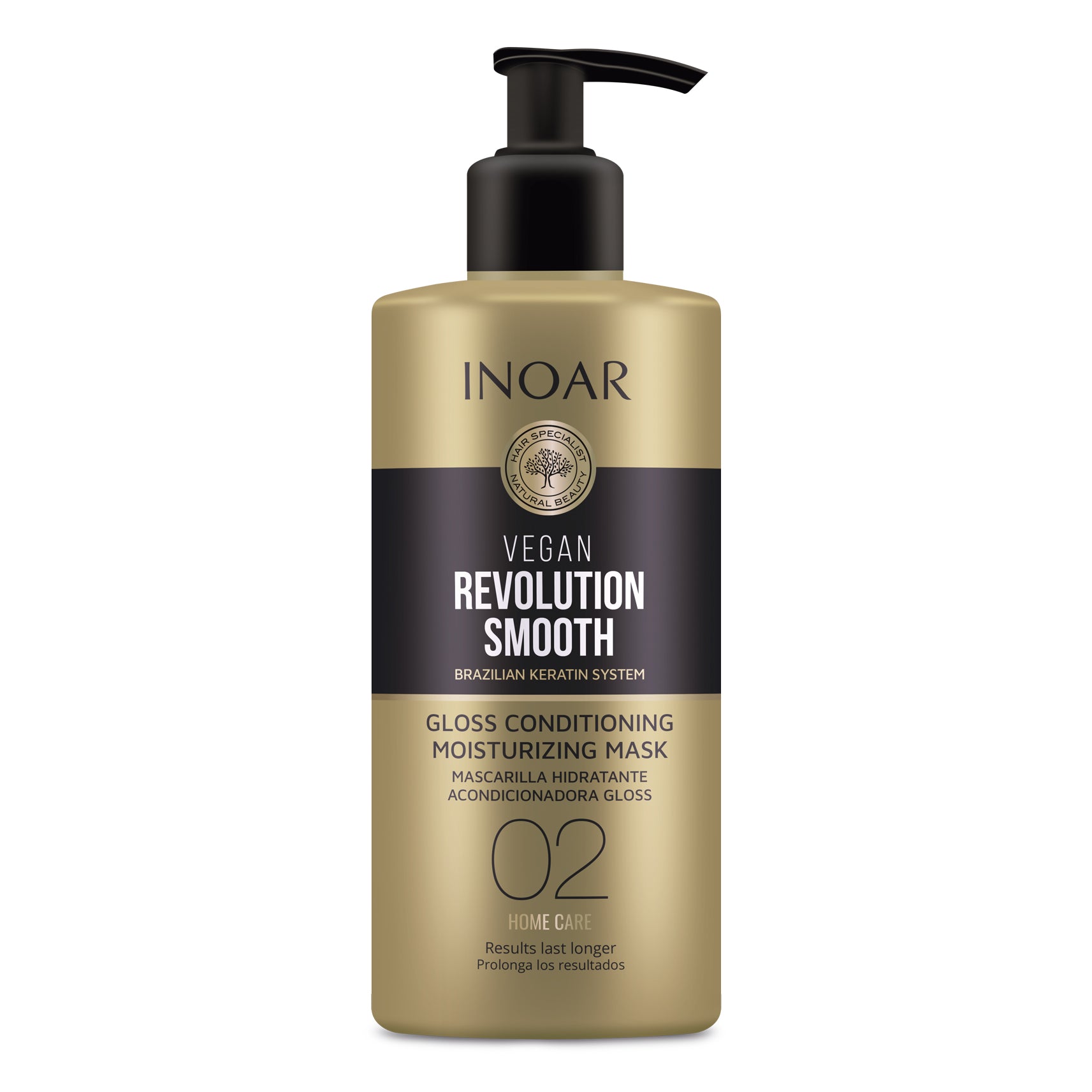 INOAR Vegan Revolution Smooth Gloss Conditioning Moisturizing Mask - drėkinanti kaukė Step 2 350 ml