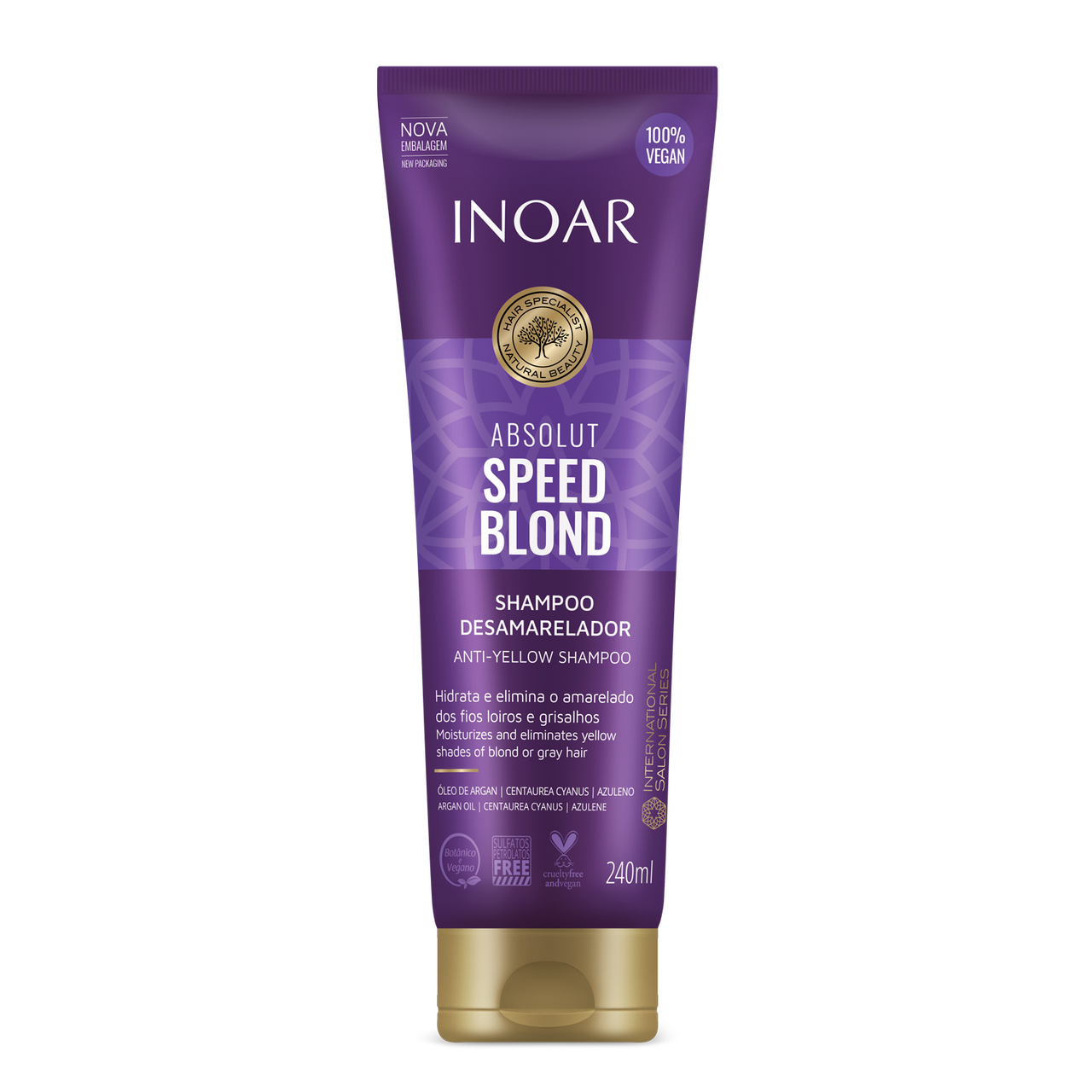 INOAR Absolut Speed Blond Shampoo - šampūnas šviesiems plaukams 240 ml