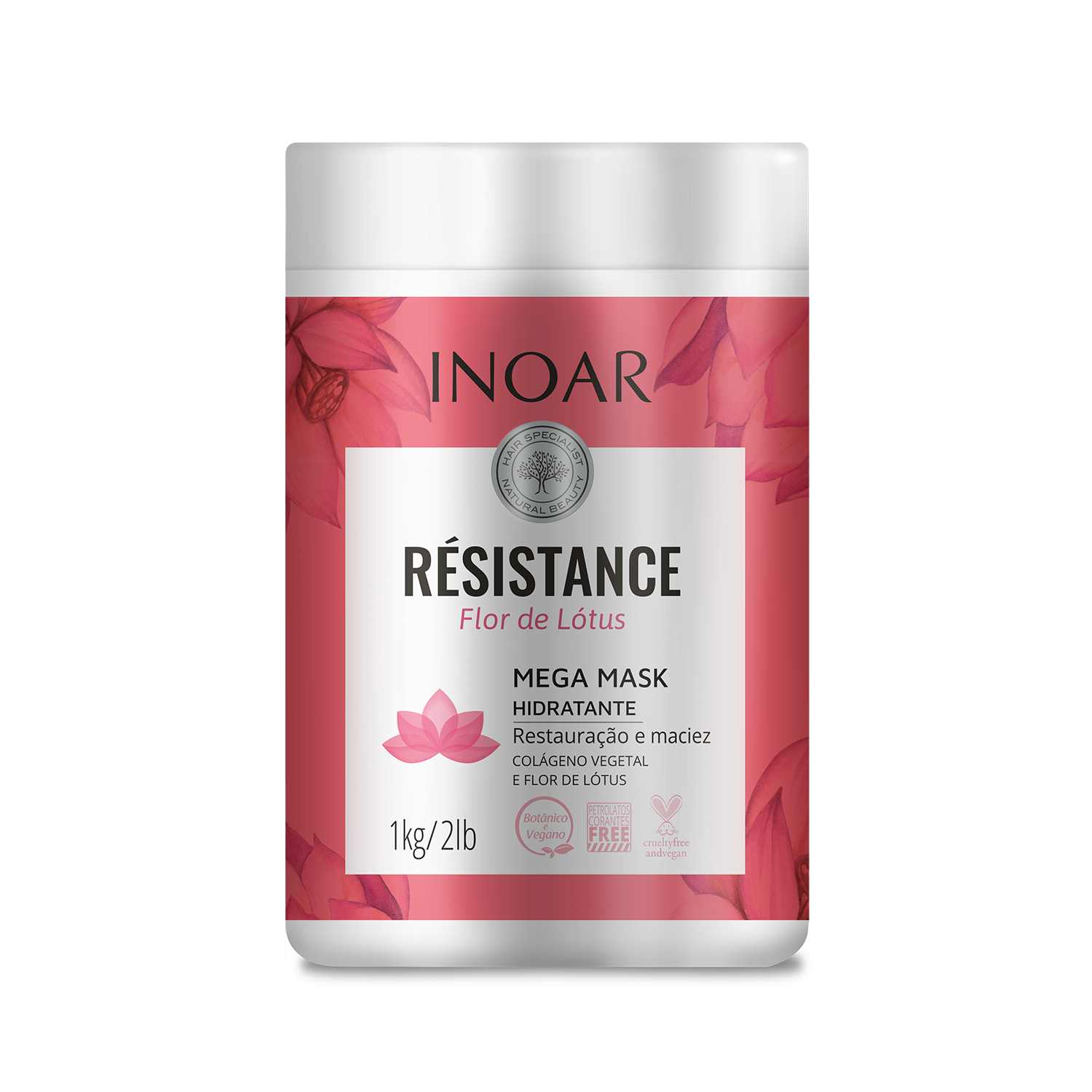 INOAR Resistance Flor de Lotus Mask - intensyviai regeneruojanti, gaivinti kaukė 1000 g