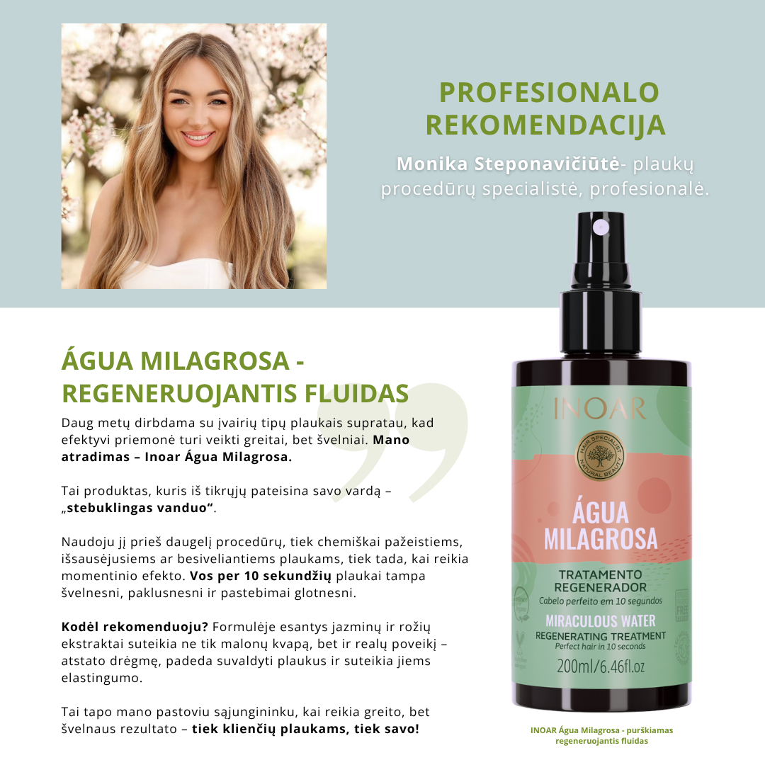 INOAR Água Milagrosa - purškiamas regeneruojantis fluidas 200 ml