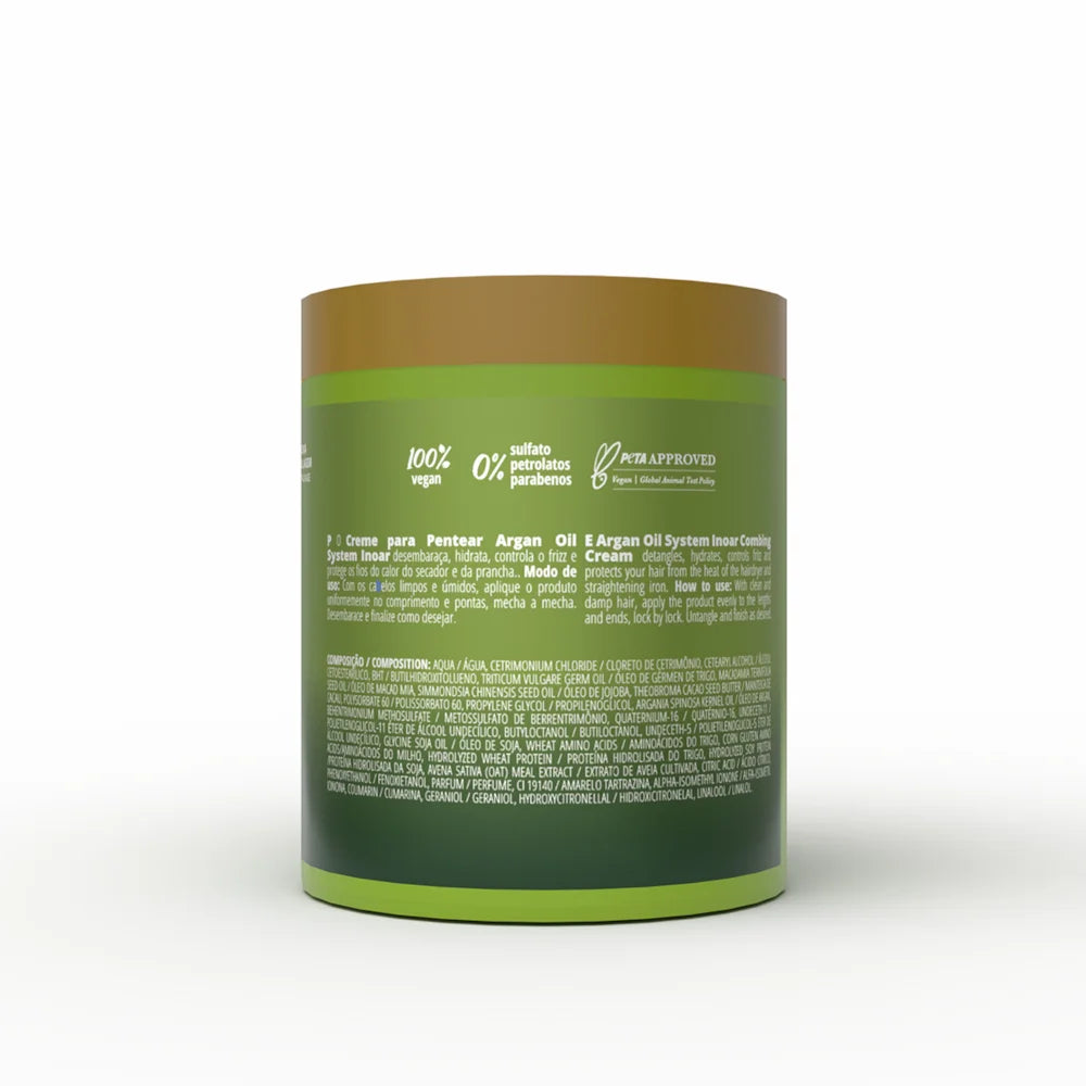 INOAR Argan Oil combing cream - plaukų kremas su argano aliejumi 500 g