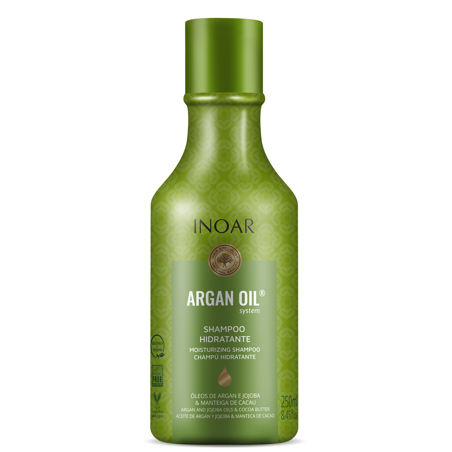 INOAR Argan Oil Shampoo - intensyviai drėkinatis šampūnas su Argano aliejumi 240 ml