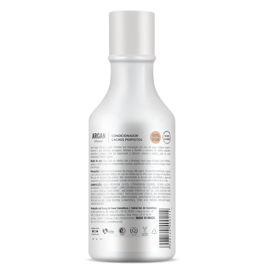 INOAR Argan Infusion Perfect Curls Conditioner - kondicionierius tobuloms garbanoms 250 ml