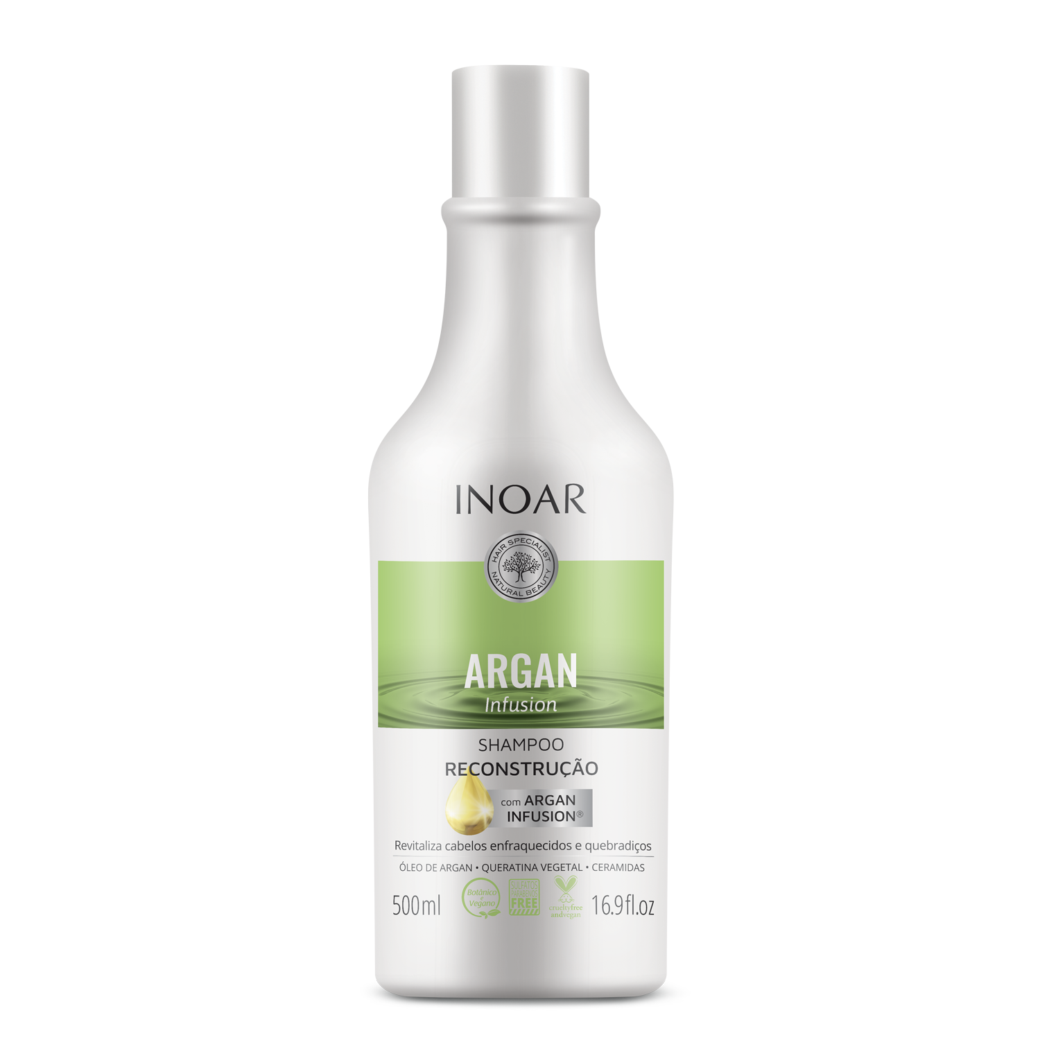 INOAR Argan Infusion Reconstruction Shampoo - rekonstruojantis šampūnas 500 ml