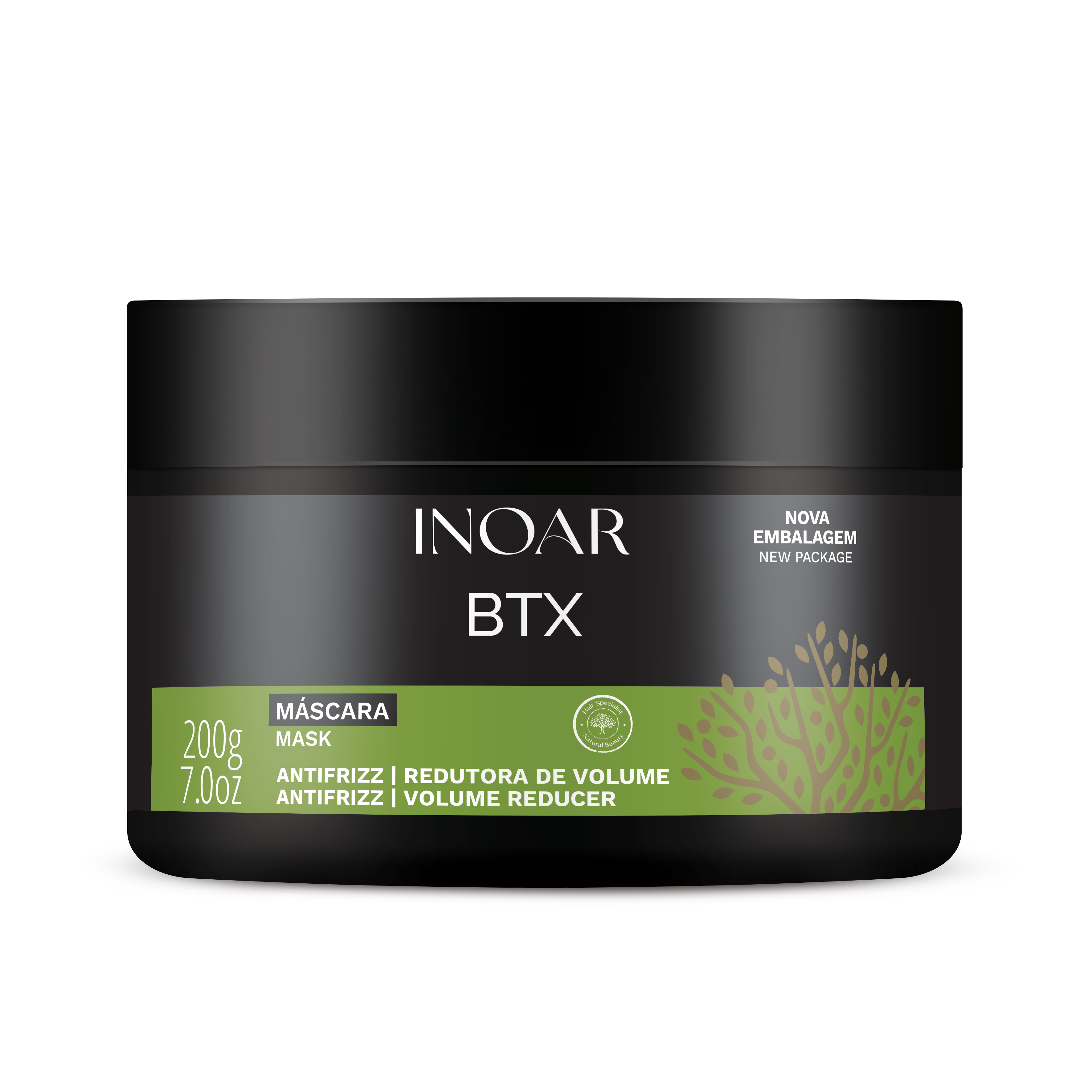 INOAR BTX Anti-frizz Mask - intensyviai plaukus glotninanti kaukė 200 g
