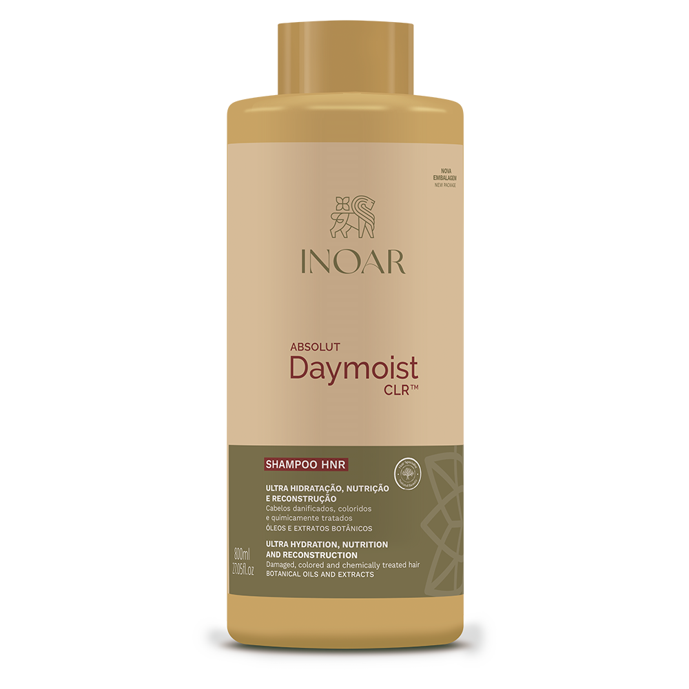 INOAR Absolut Daymoist Shampoo - šampūnas chemiškai pažeistiems plaukams