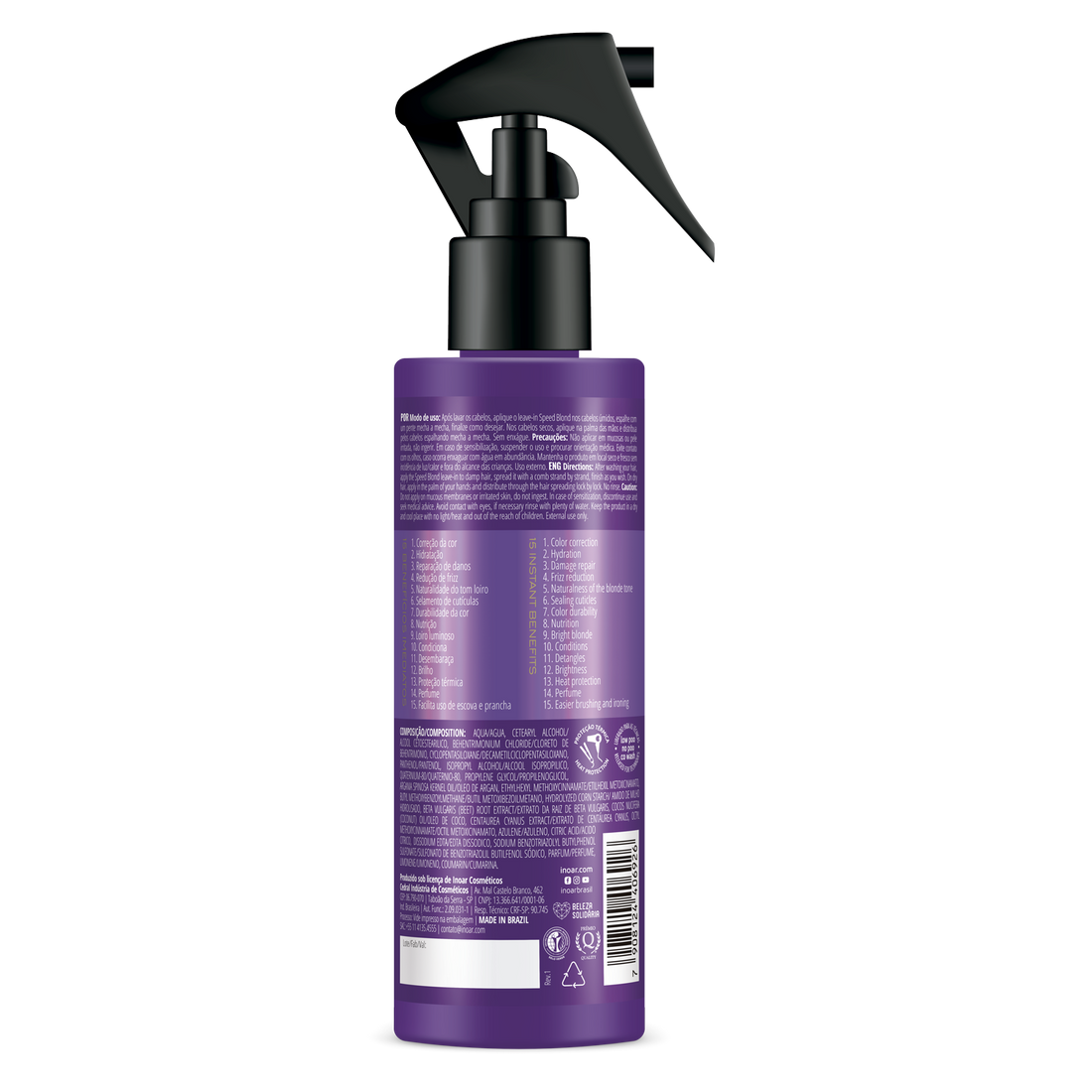 INOAR Absolut Speed Blond Leave-in - nenuplaunamas, tonuojantis balzamas 200 ml