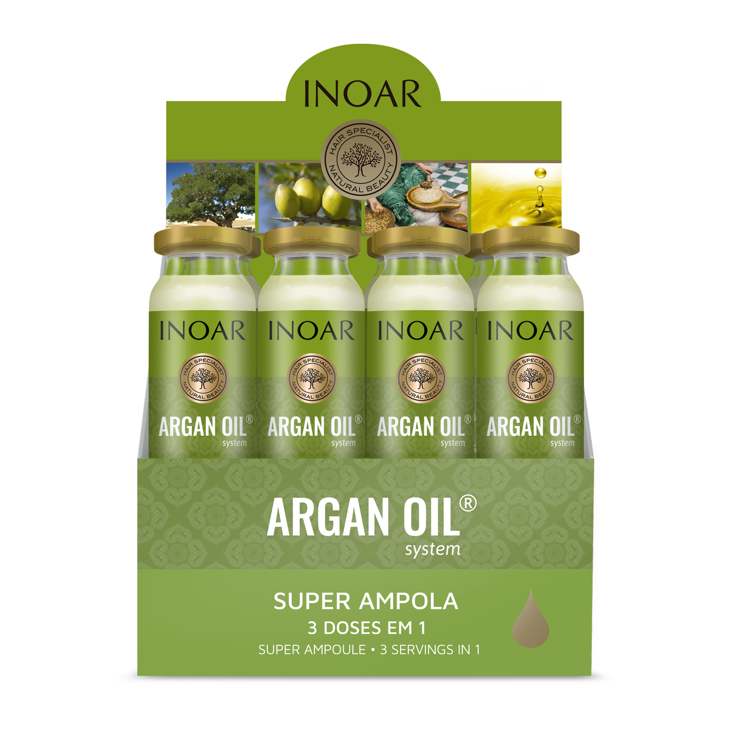 INOAR Argan Oil Ampola - plaukų ampulė su argano aliejumi