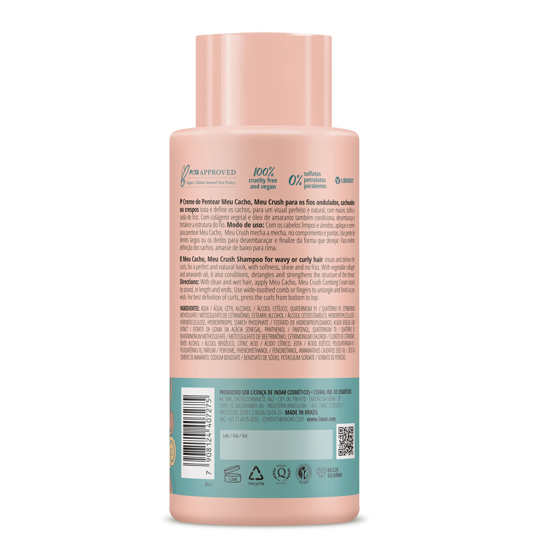 INOAR Meu Cacho Meu Crush - kremas garbanotiems plaukams 500 ml