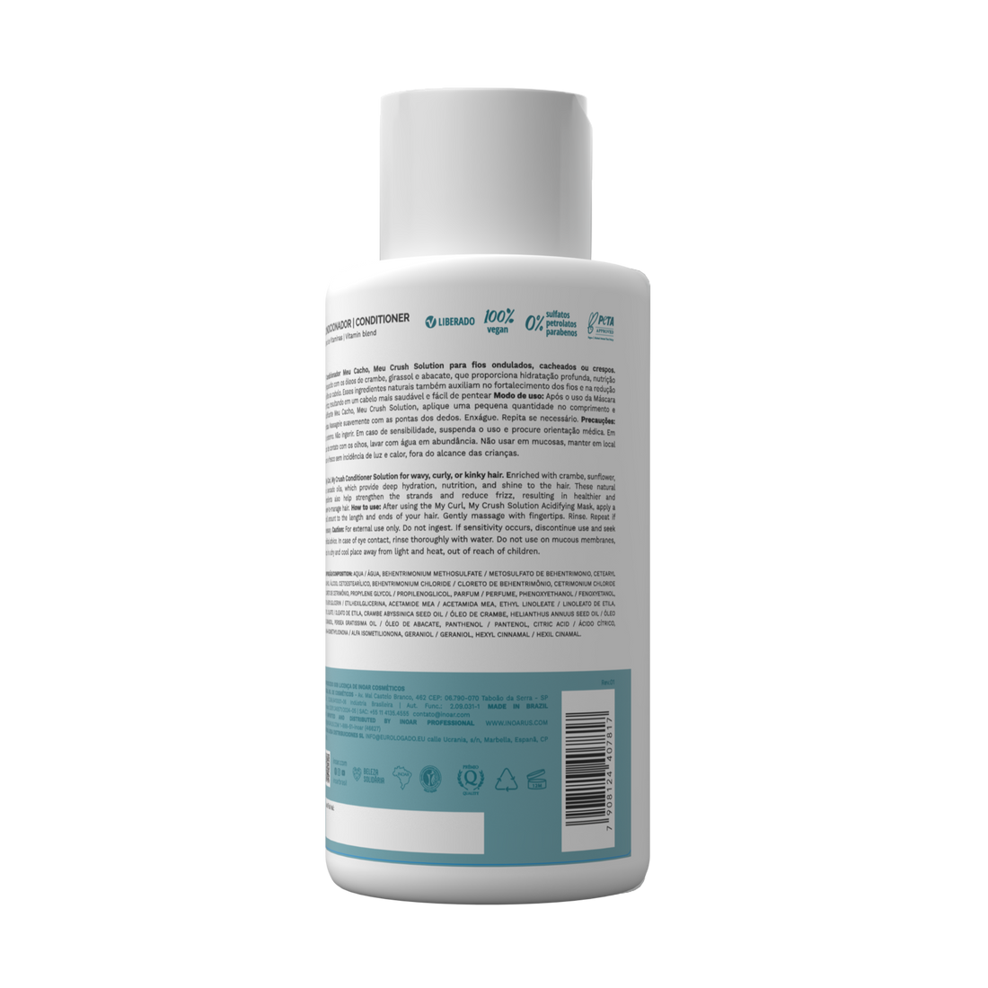 INOAR Meu Cacho Meu Crush Solution Conditioner - kondicionierius garbanotiems pažeistiems plaukams 500 ml