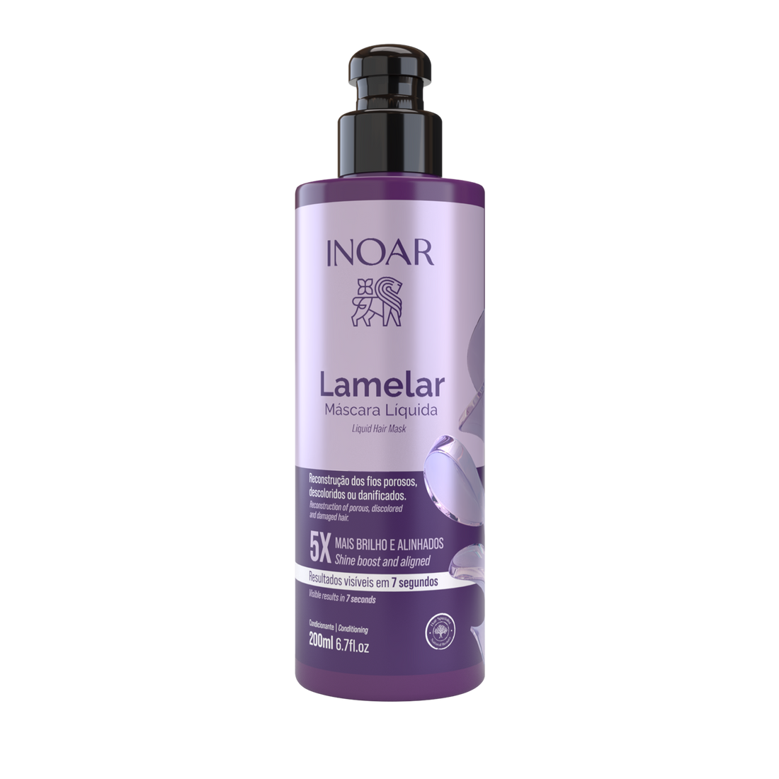 INOAR Lamellar Liquid Mask- skysta lamelinė kaukė plaukams 200 ml