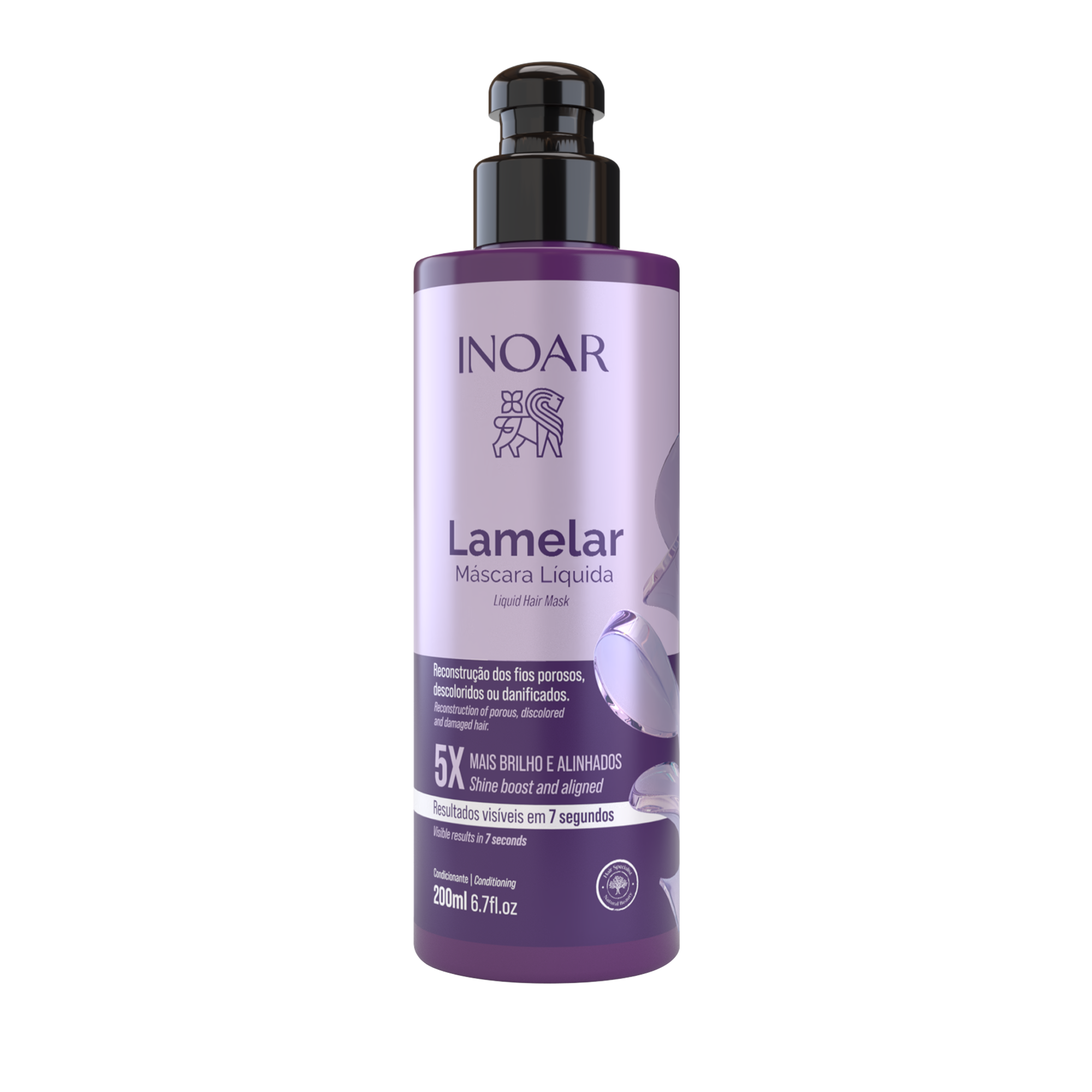 INOAR Lamellar Liquid Mask- skysta lamelinė kaukė plaukams 200 ml