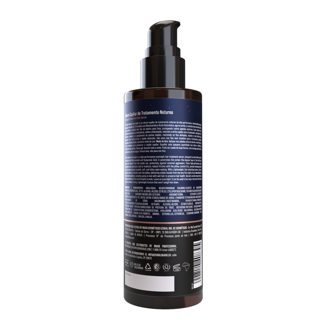 INOAR Overnight Dream Repair Serum - atkuriamasis naktinis serumas plaukams 200 ml