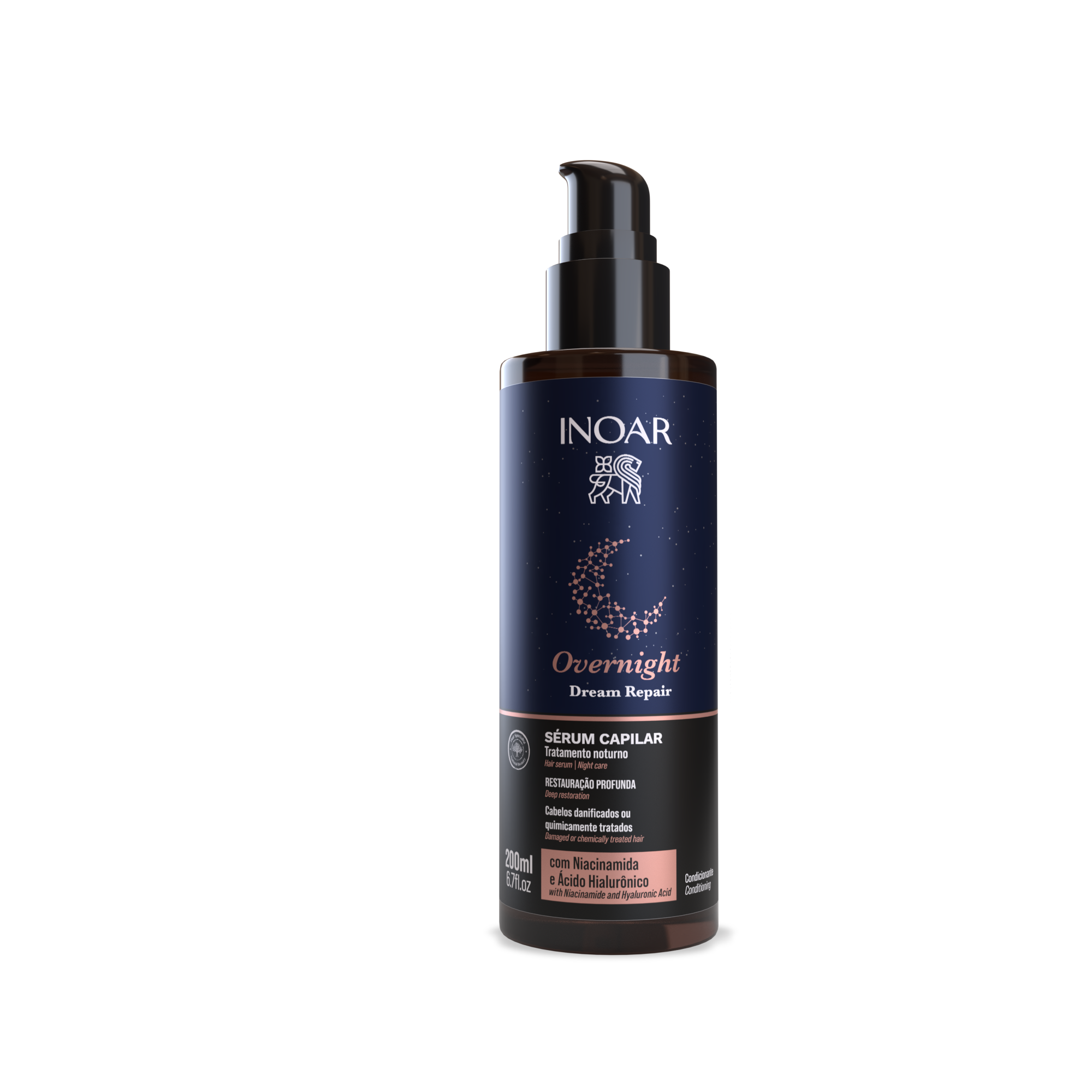 INOAR Overnight Dream Repair Serum - atkuriamasis naktinis serumas plaukams 200 ml