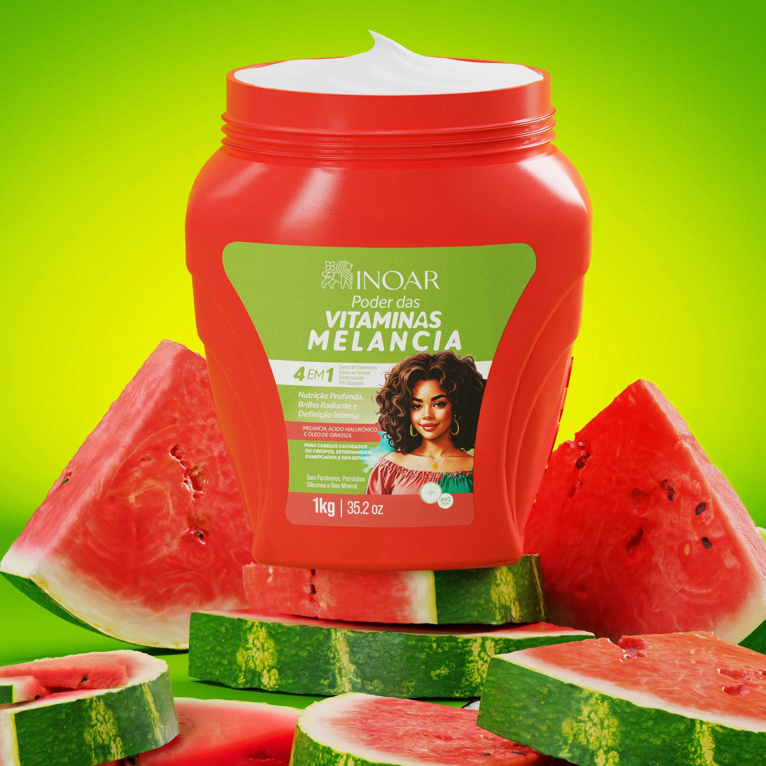 INOAR Multifunctional Cream Watermelon - multifunkcinis garbanų kremas arbūzų kvapo 1000 g