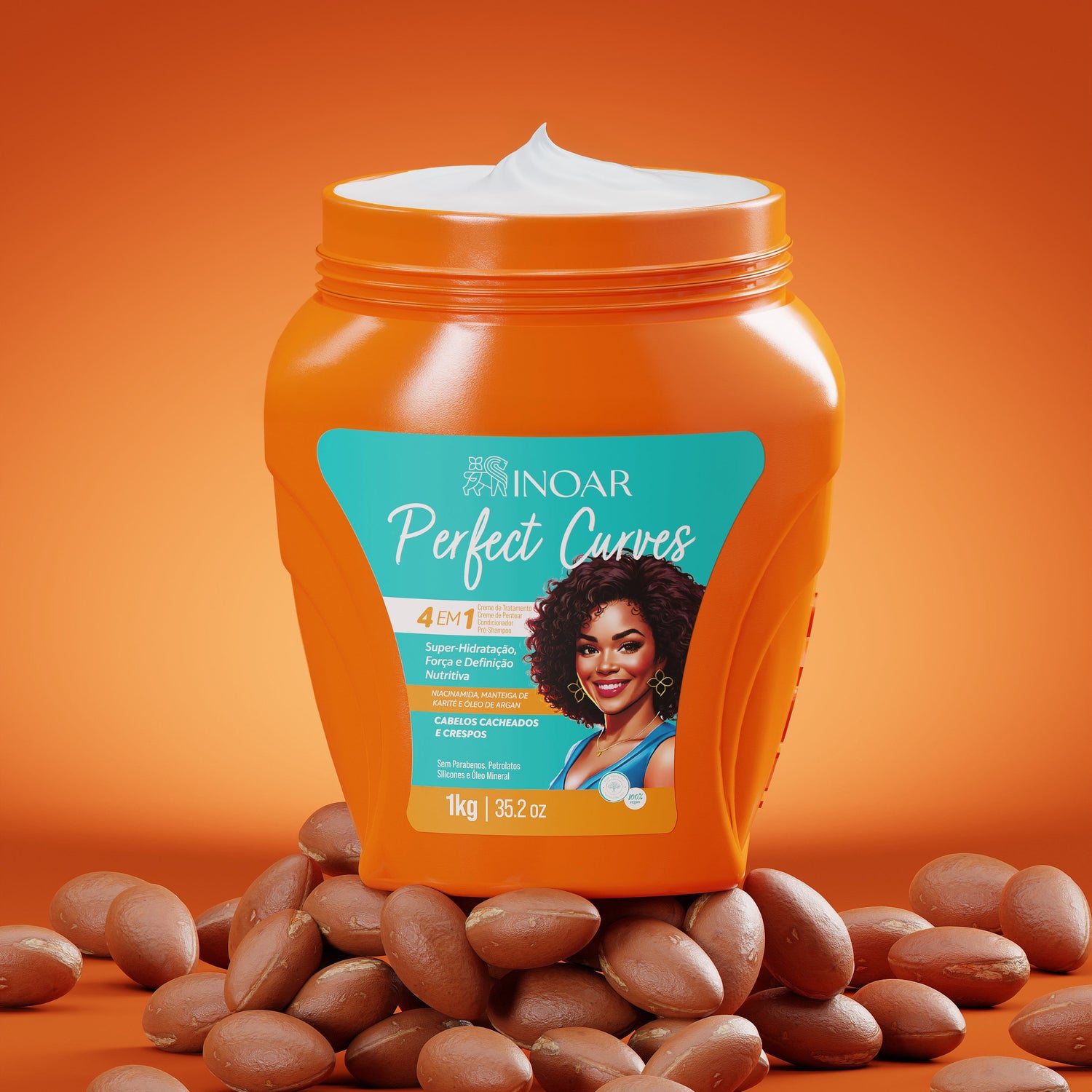 INOAR Multifunctional Cream Perfect Curls - multifunkcinis tobulų garbanų kremas 1000 g