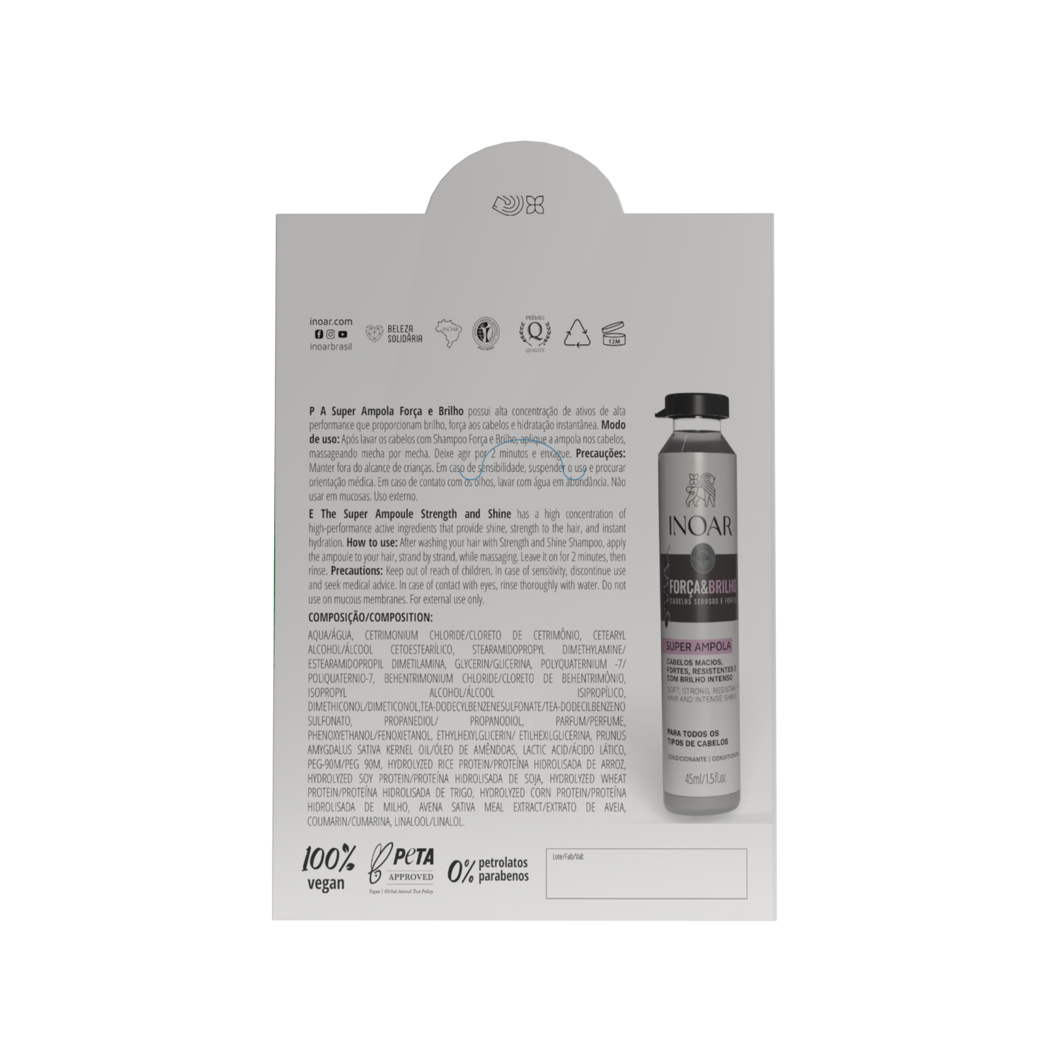 INOAR Forca &amp; Brilho Ampola - drėkinanti ampulė