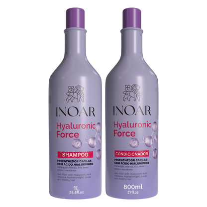 INOAR Hyaluronic Force Duo Kit - šampūno ir kondicionieriaus rinkinys intensyviam drėkinimui