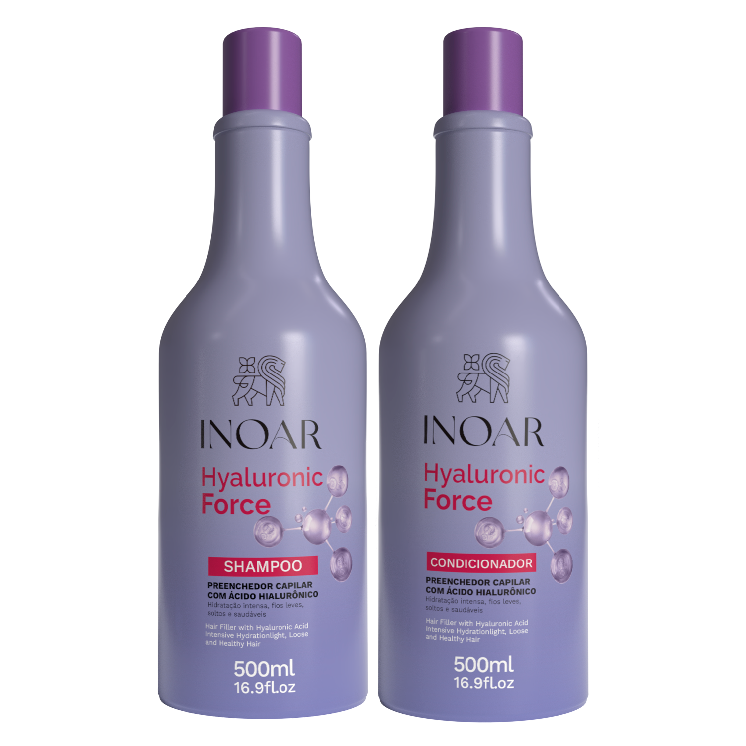 INOAR Hyaluronic Force Duo Kit - šampūno ir kondicionieriaus rinkinys intensyviam drėkinimui