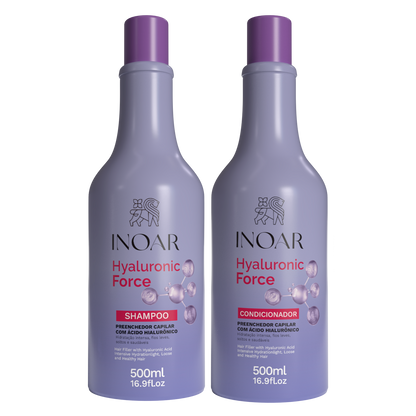 INOAR Hyaluronic Force Duo Kit - šampūno ir kondicionieriaus rinkinys intensyviam drėkinimui