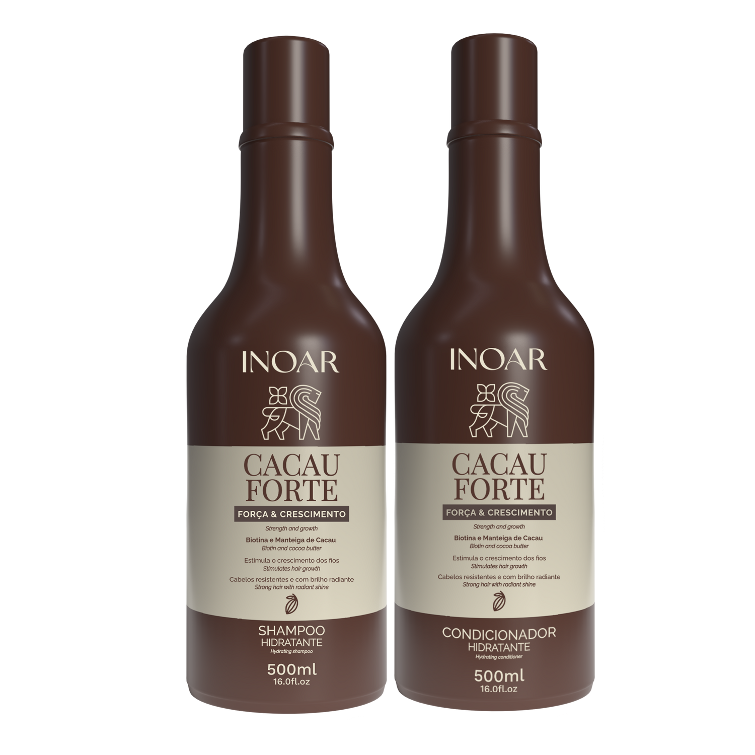 INOAR Cocoa Forte Duo Kit - plaukus stiprinantis šampūnas ir kondicionierius su Biotinu