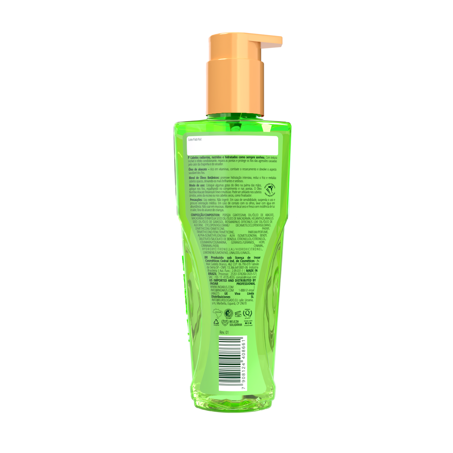 Inoar Botanical Avocado Oil - maitinantis avokadų aliejus plaukams 110 ml