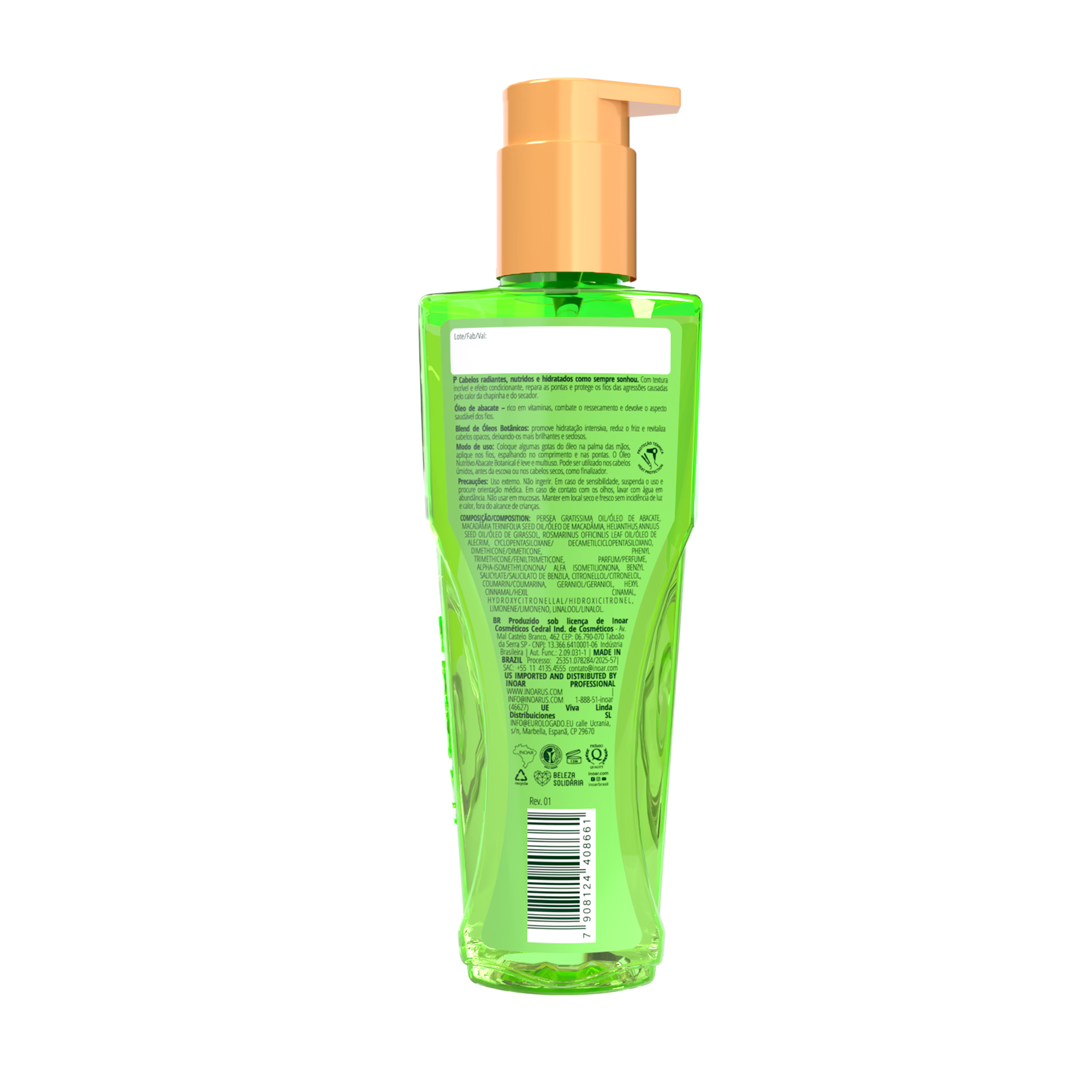Inoar Botanical Avocado Oil - maitinantis avokadų aliejus plaukams 110 ml